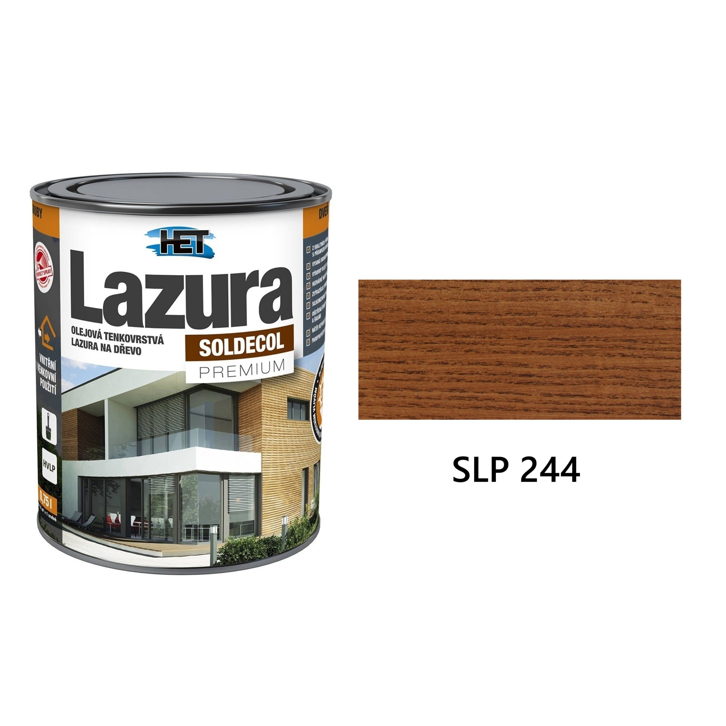 HET SOLDECOL Lazura PREMIUM tenkovrstvá olejová lazura na dřevo SLP 244