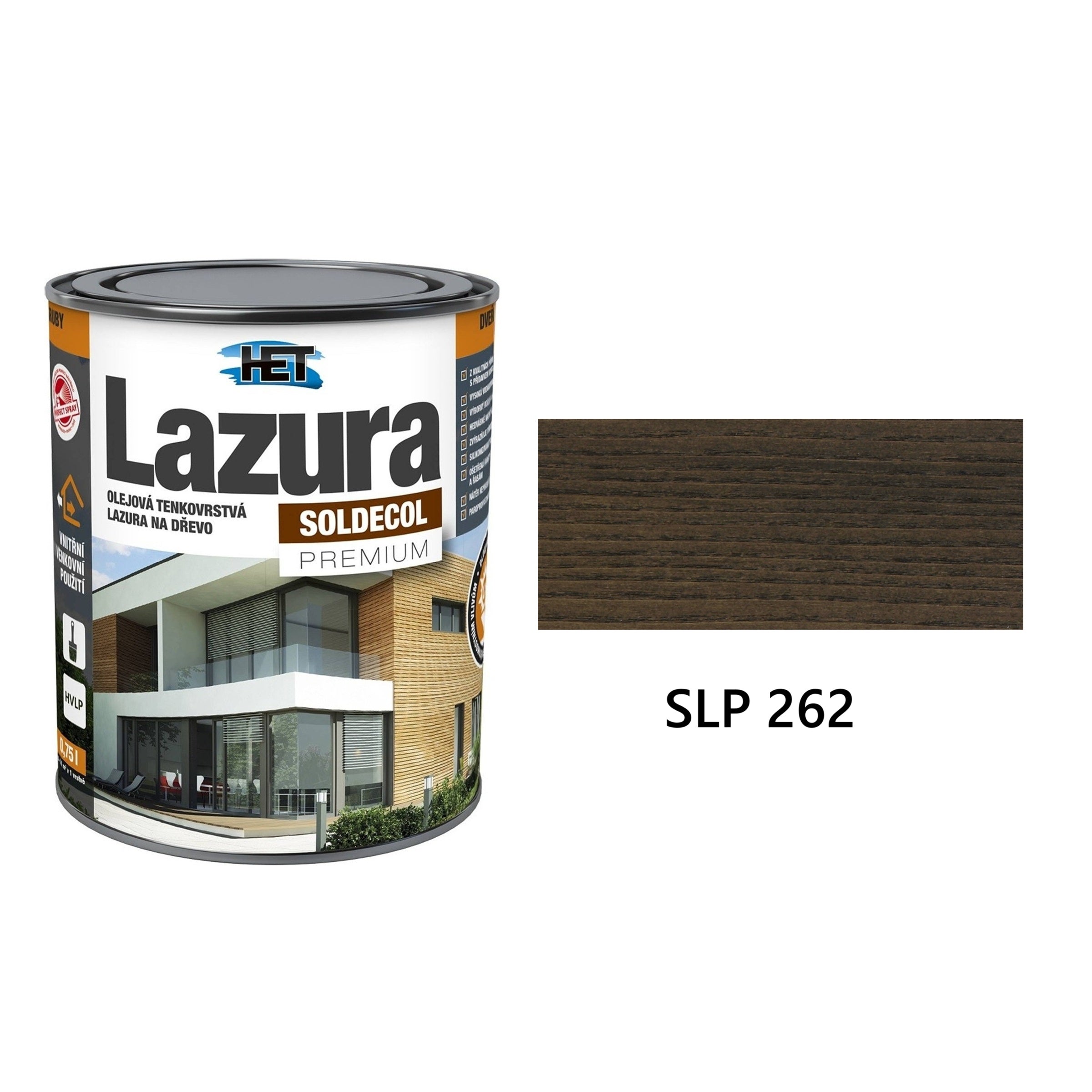 HET SOLDECOL Lazura PREMIUM tenkovrstvá olejová lazura na dřevo SLP 262