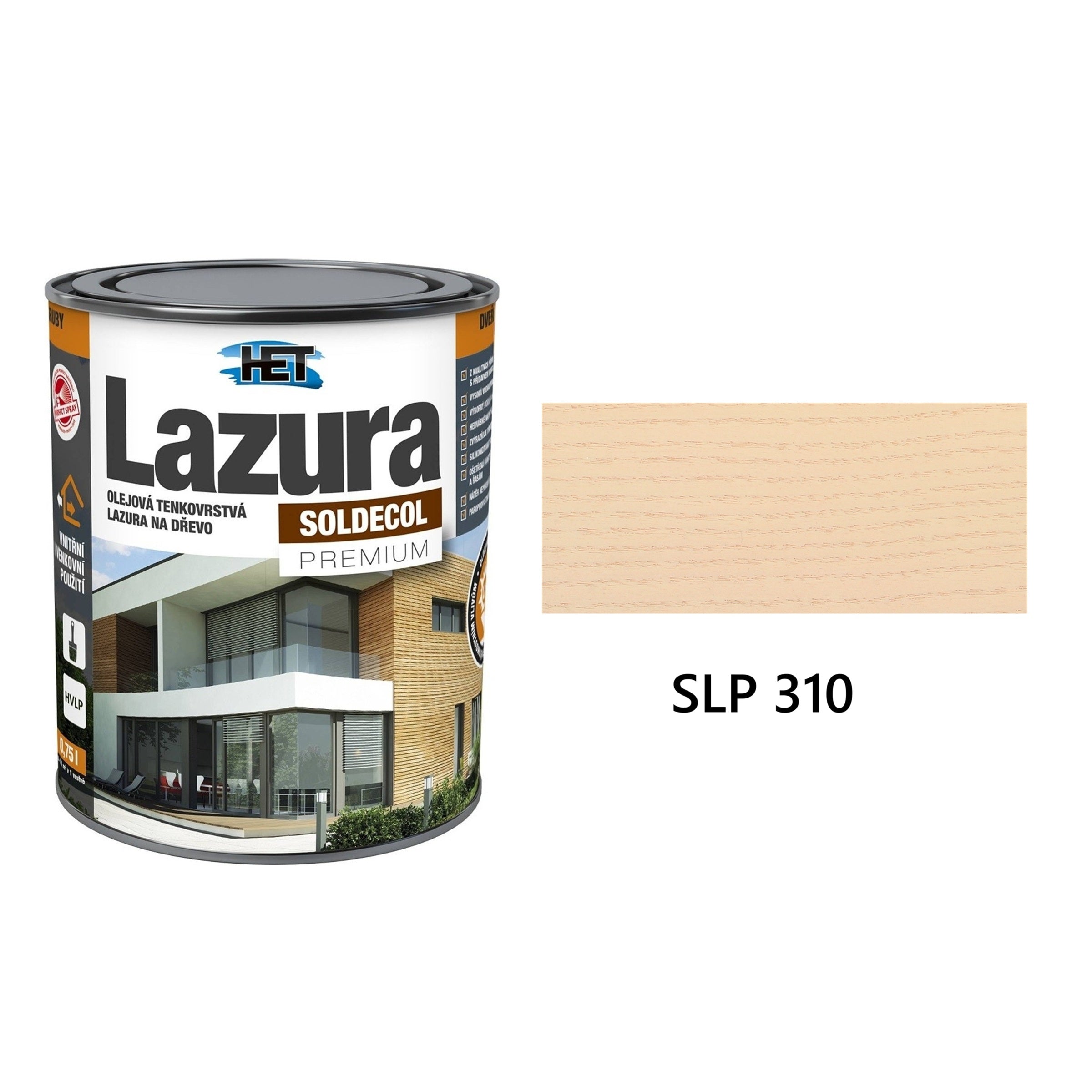 HET SOLDECOL Lazura PREMIUM tenkovrstvá olejová lazura na dřevo SLP 310