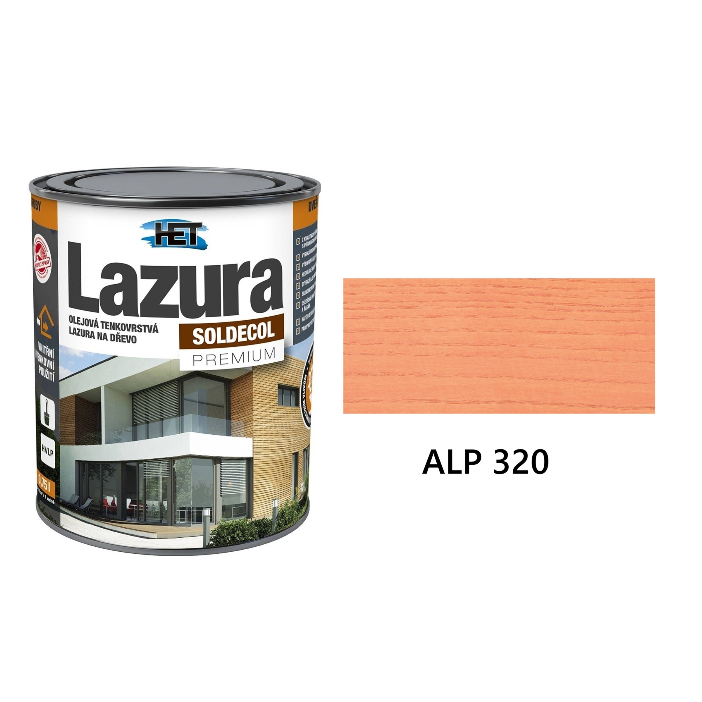 HET SOLDECOL Lazura PREMIUM tenkovrstvá olejová lazura na dřevo SLP 320