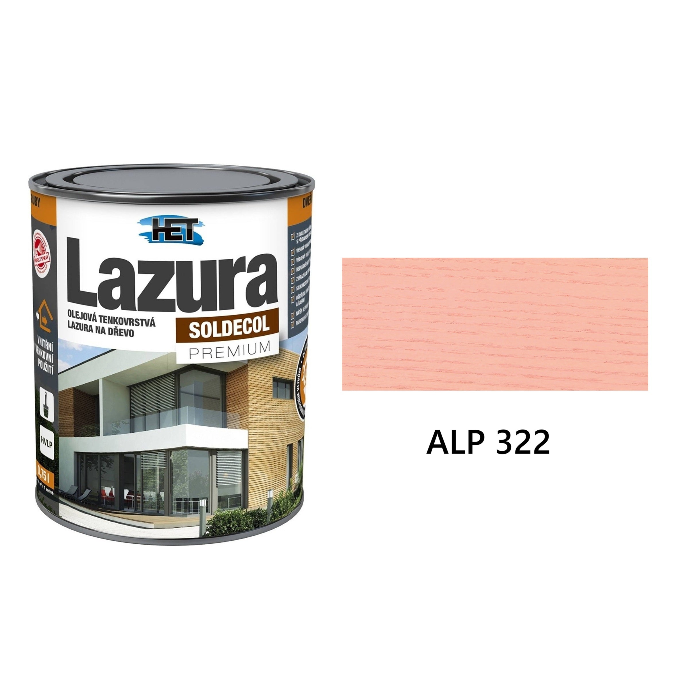 HET SOLDECOL Lazura PREMIUM tenkovrstvá olejová lazura na dřevo SLP 322
