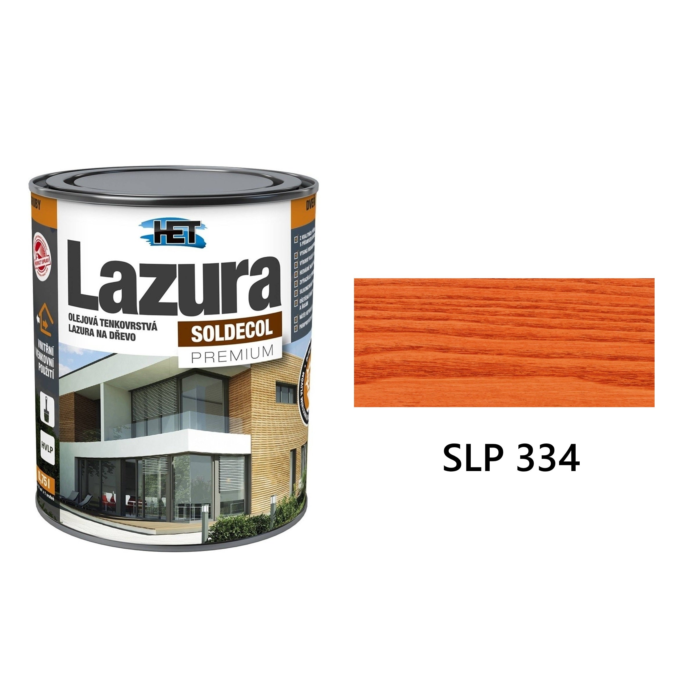 HET SOLDECOL Lazura PREMIUM tenkovrstvá olejová lazura na dřevo SLP 334