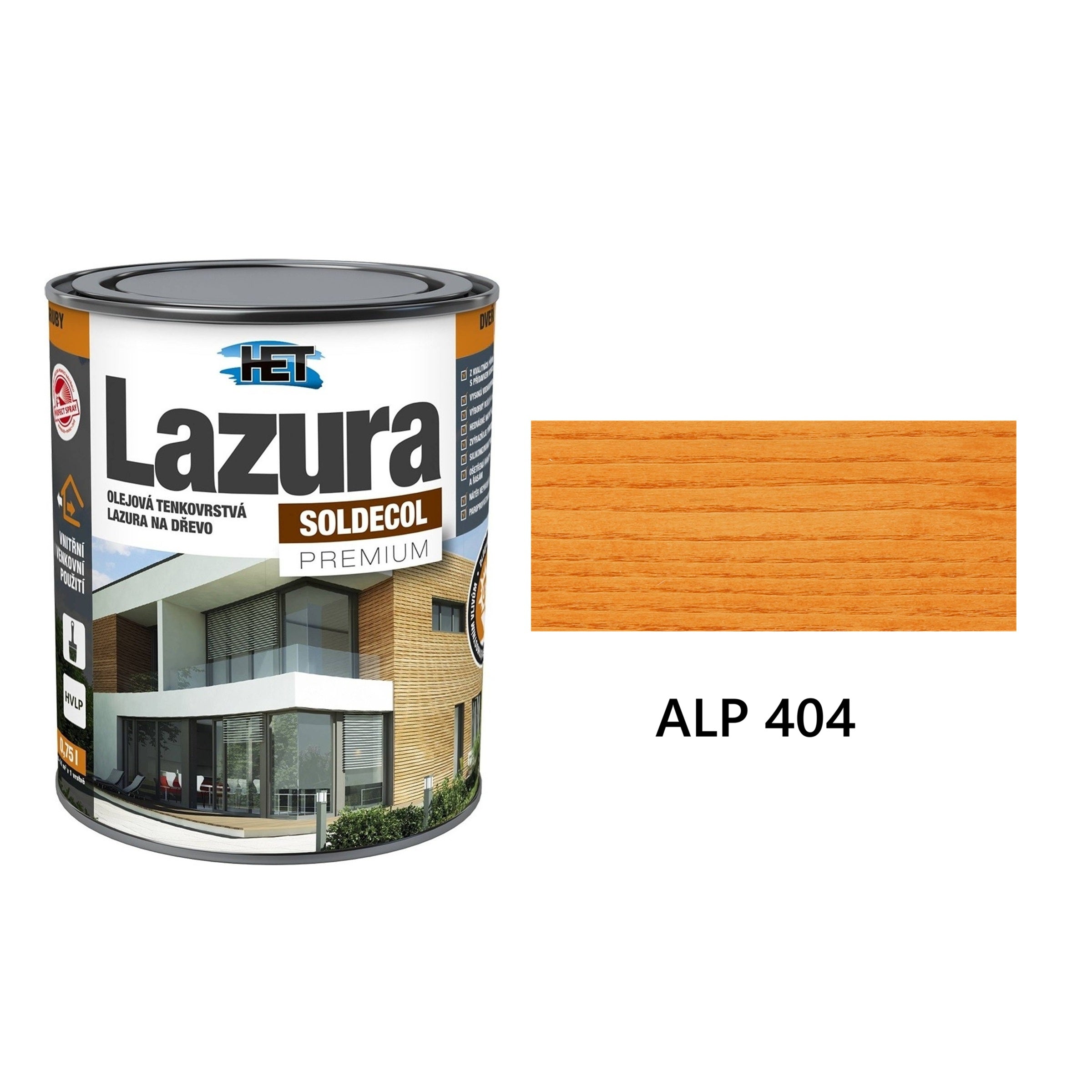 HET SOLDECOL Lazura PREMIUM tenkovrstvá olejová lazura na dřevo SLP 404