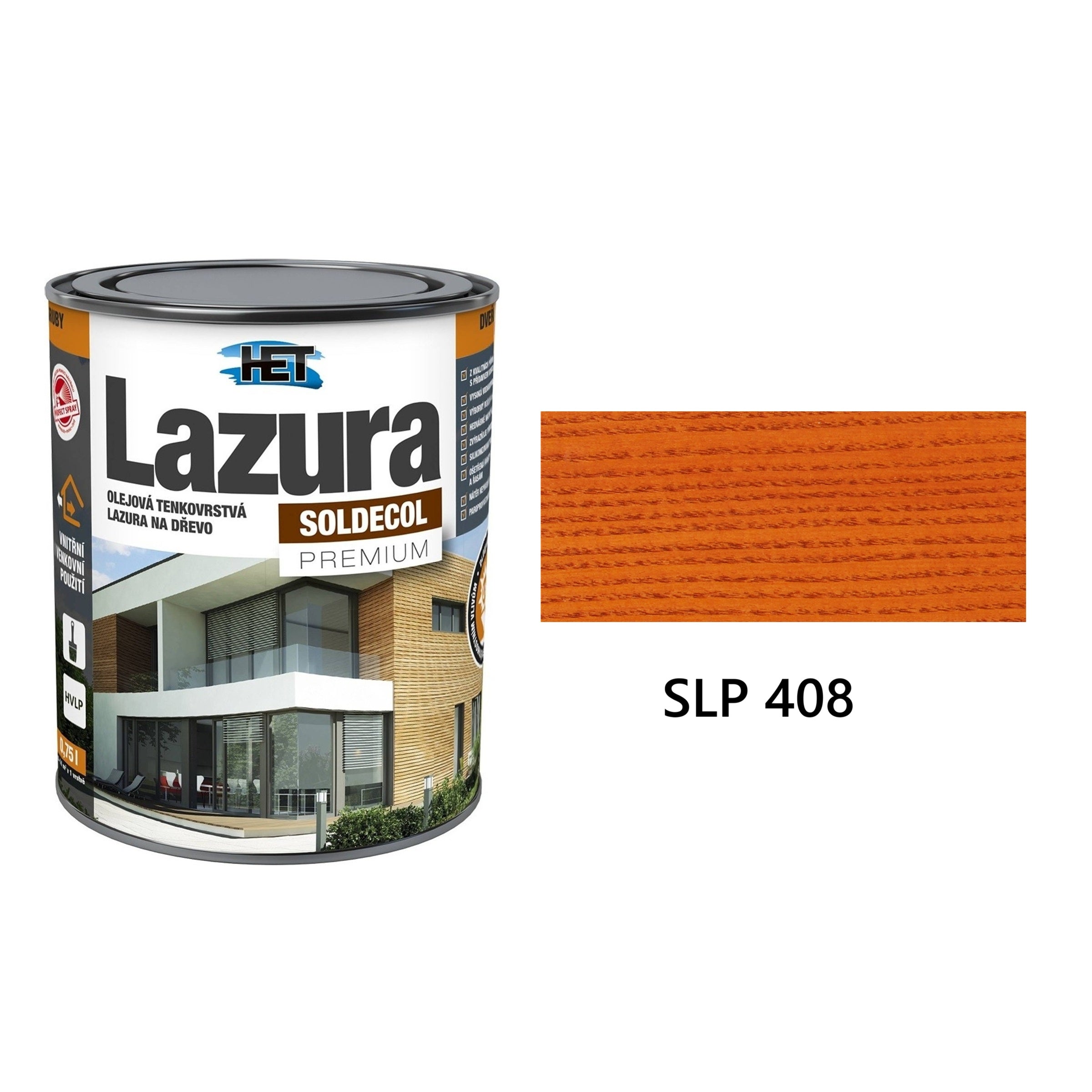 HET SOLDECOL Lazura PREMIUM tenkovrstvá olejová lazura na dřevo SLP 408