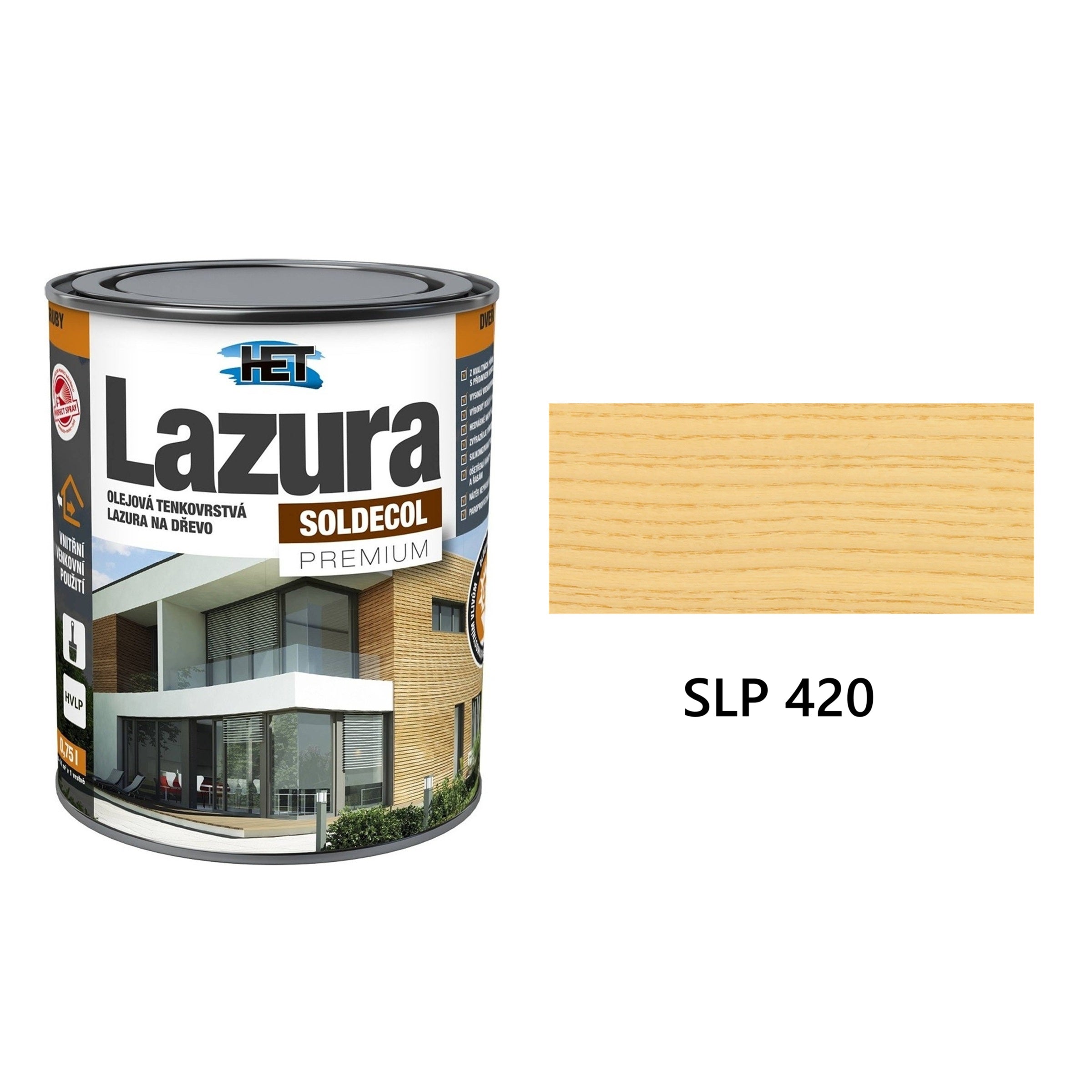 HET SOLDECOL Lazura PREMIUM tenkovrstvá olejová lazura na dřevo SLP 420