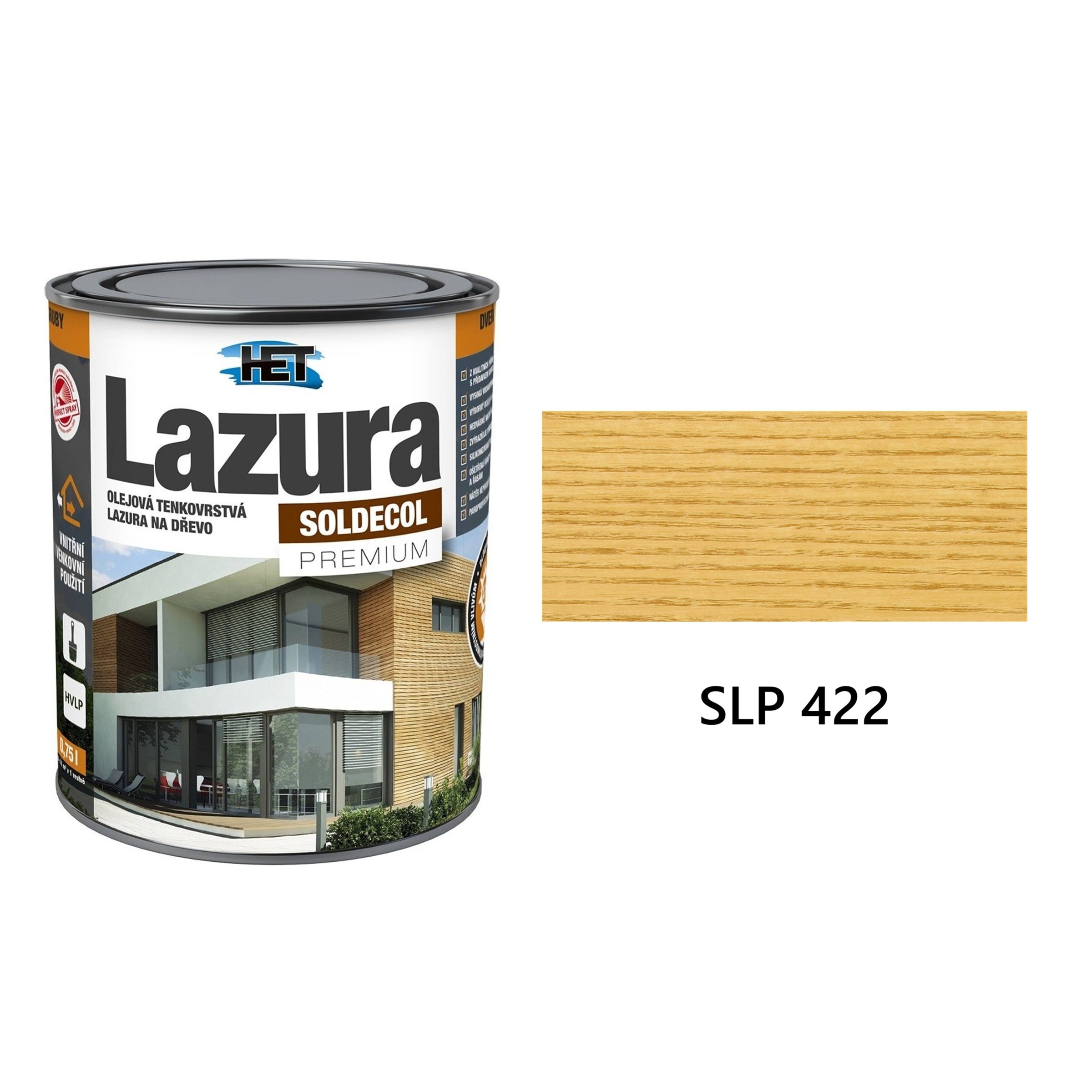 HET SOLDECOL Lazura PREMIUM tenkovrstvá olejová lazura na dřevo SLP 422