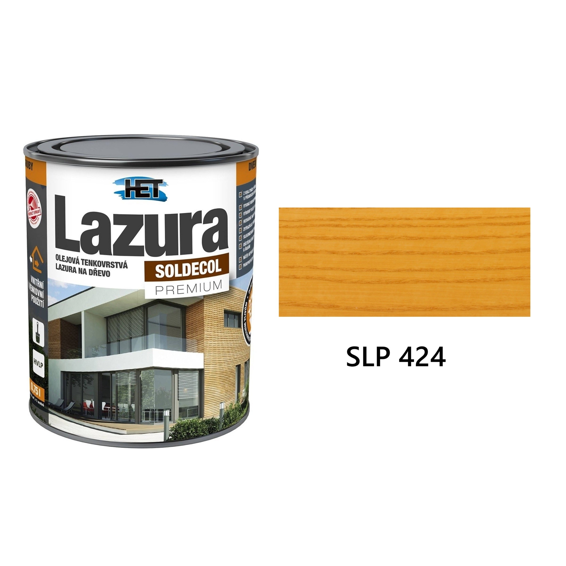 HET SOLDECOL Lazura PREMIUM tenkovrstvá olejová lazura na dřevo SLP 424