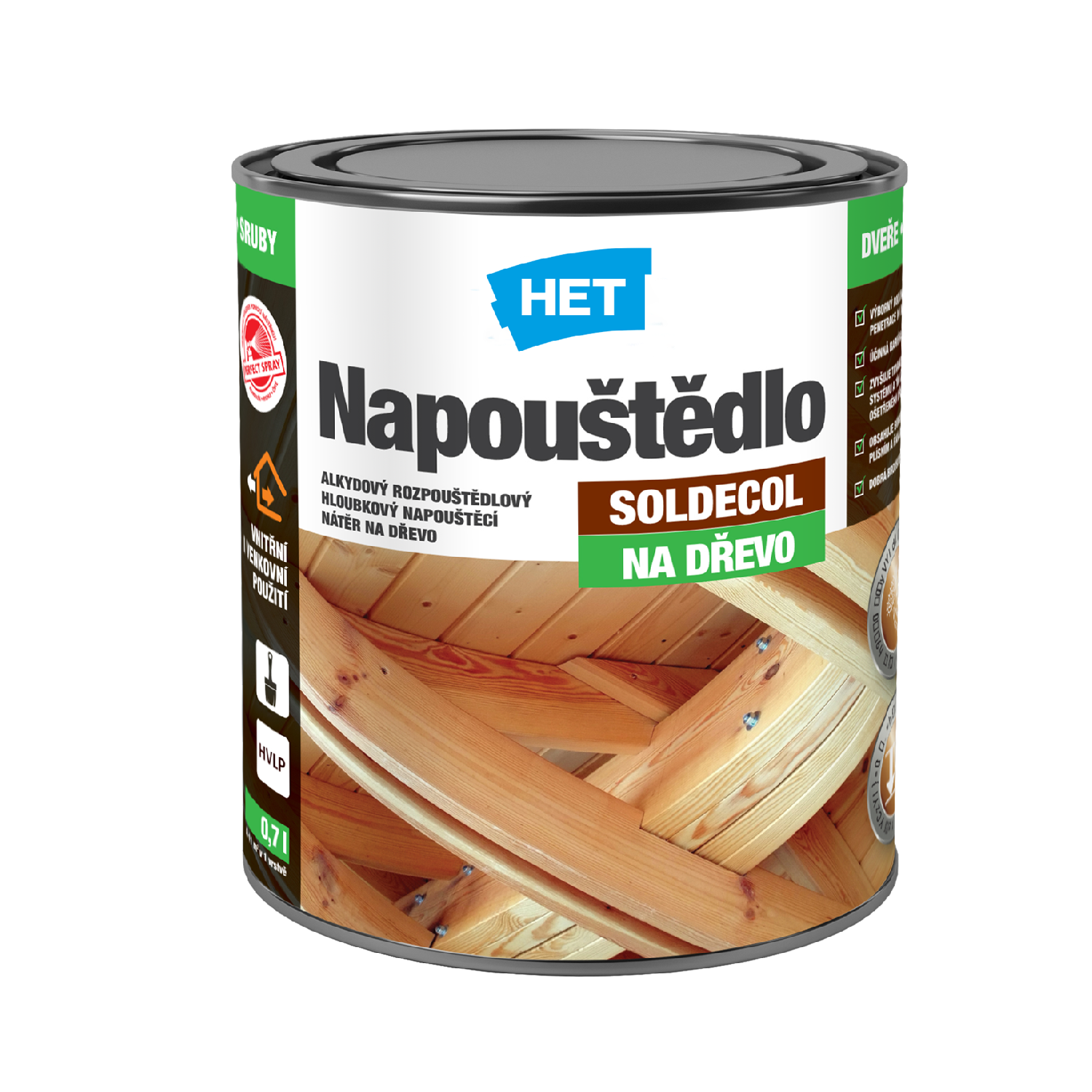 HET SOLDECOL Napouštědlo na dřevo 0,7 l