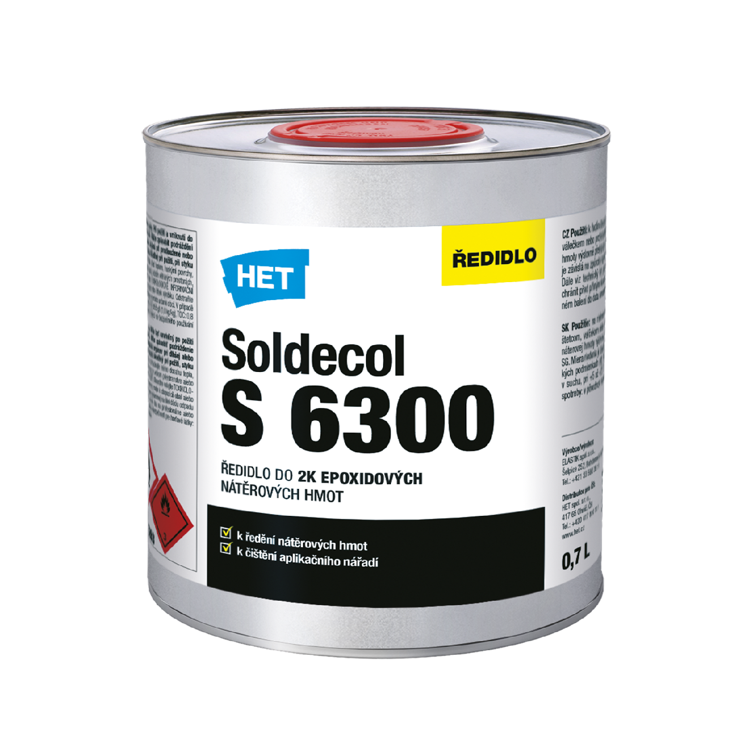 HET SOLDECOL S 6300 ředidlo do epoxidových barev 0,7 l