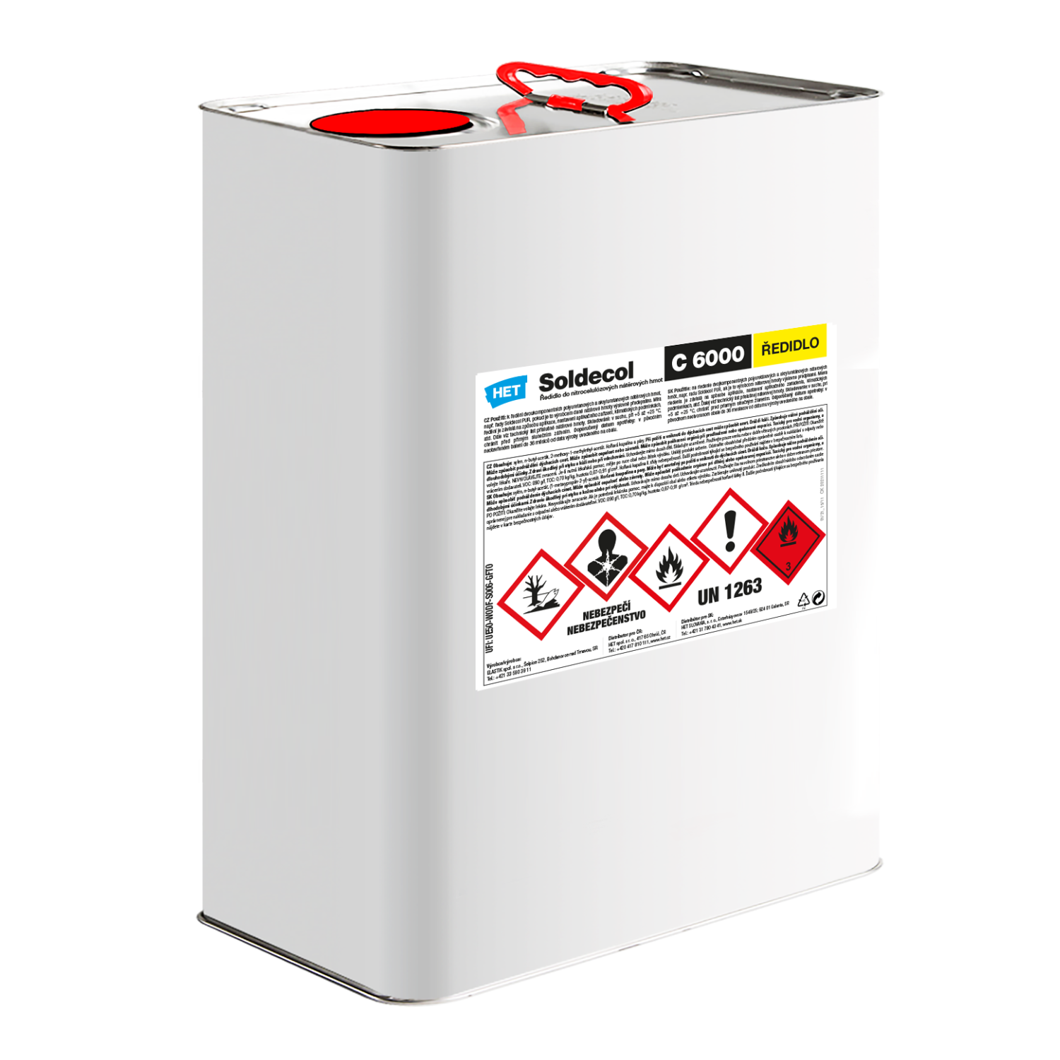 HET Soldecol C 6000 ředidlo do nitrocelulózových nátěrových hmot 9 l