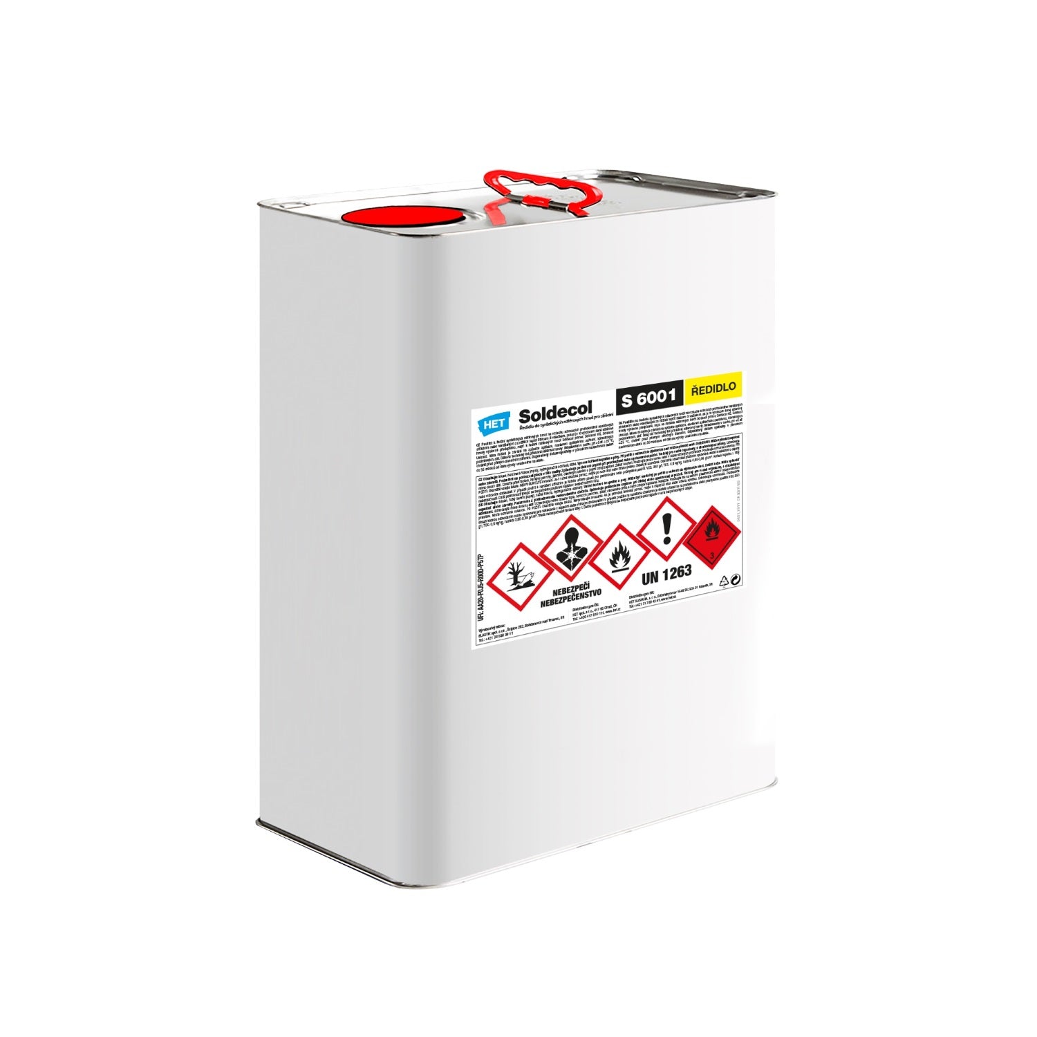 HET Soldecol S 6001 ředidlo do syntetických nátěrových hmot s rychlým zasycháním 9 l