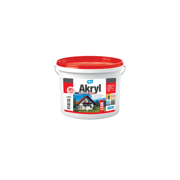HET Akryl LESK univerzální vodou ředitelná bílá barva na dřevo a kov 3 kg