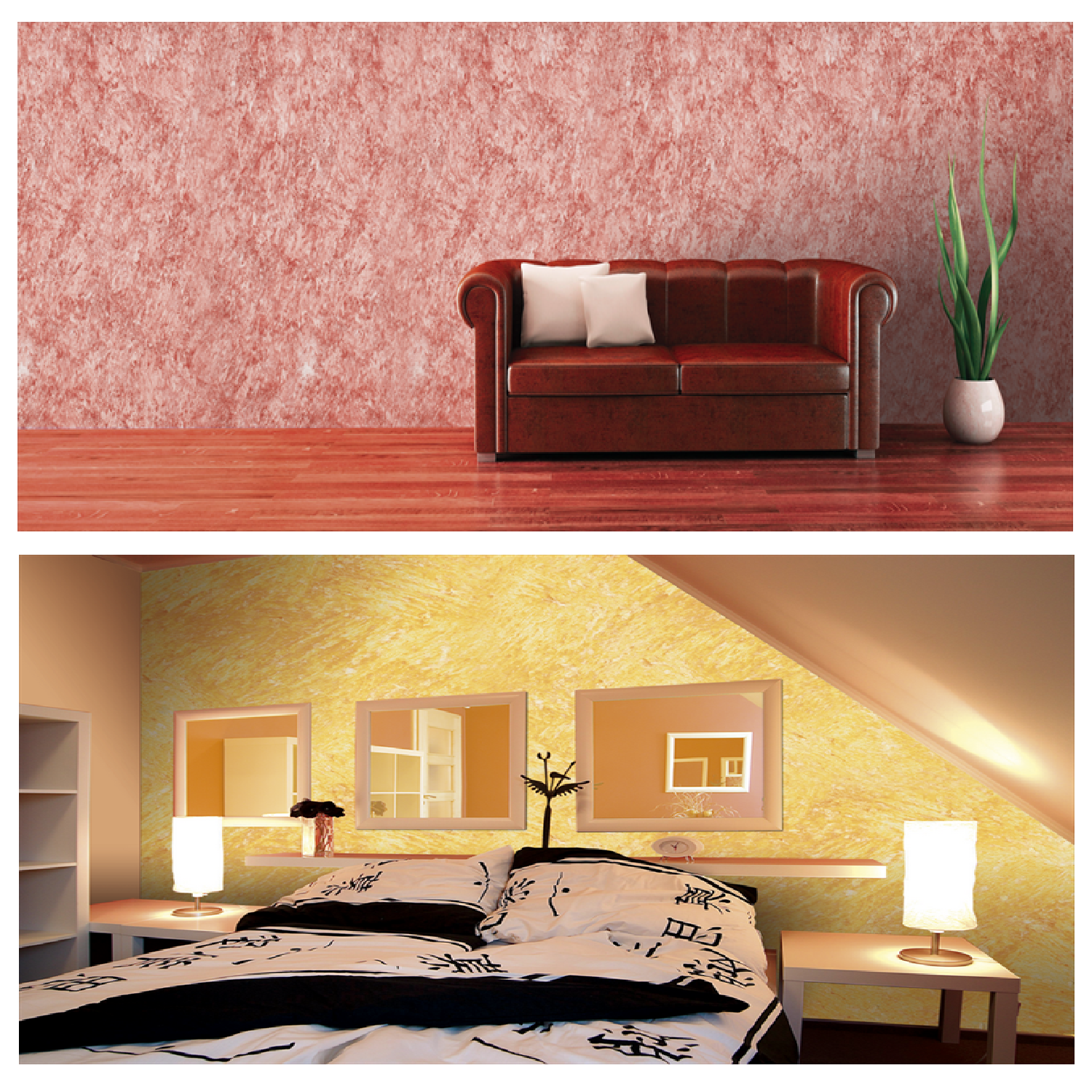 HET BRILLANT effect bílá akrylátová interiérová barva na zeď - finálni výsledek