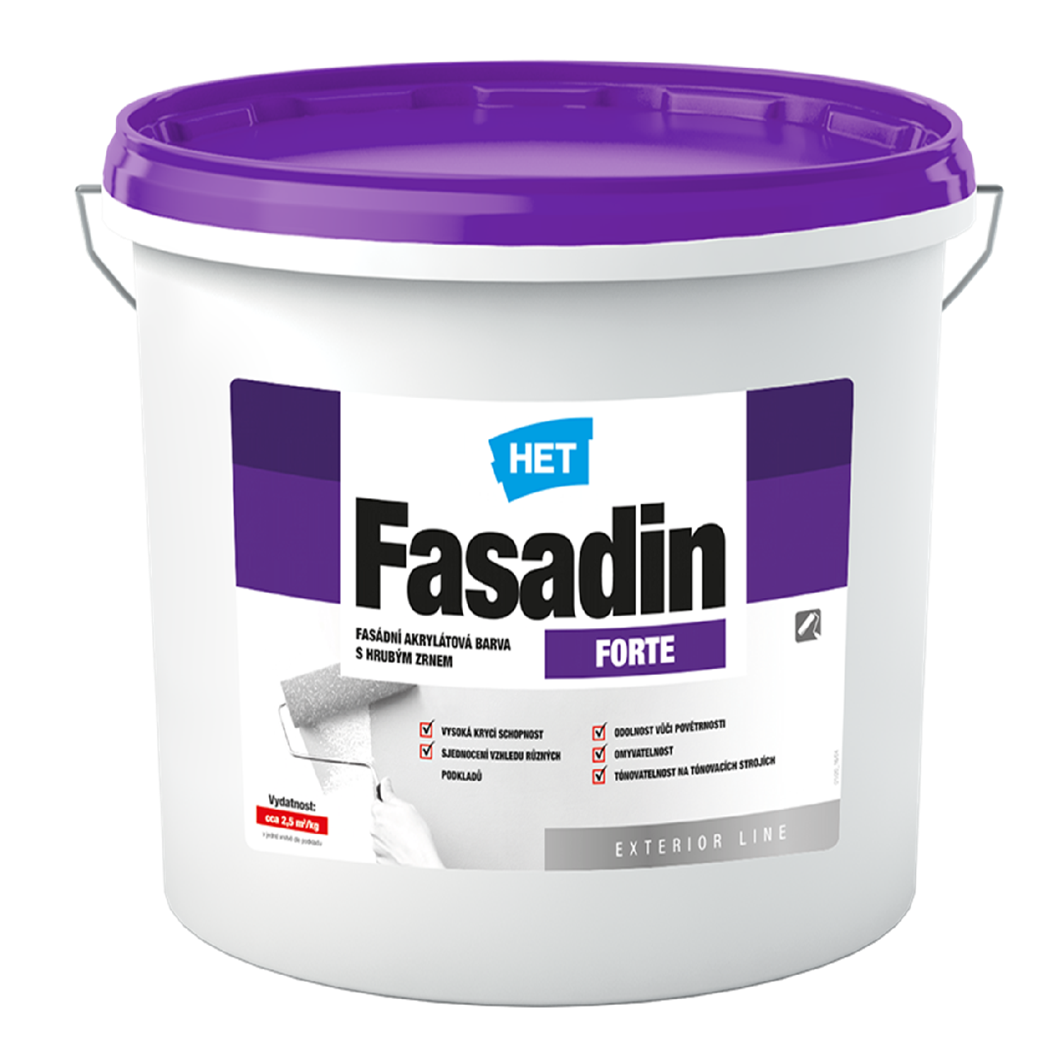 HET Fasadin FORTE bílá omyvatelná akrylátová fasádní barva 12 kg