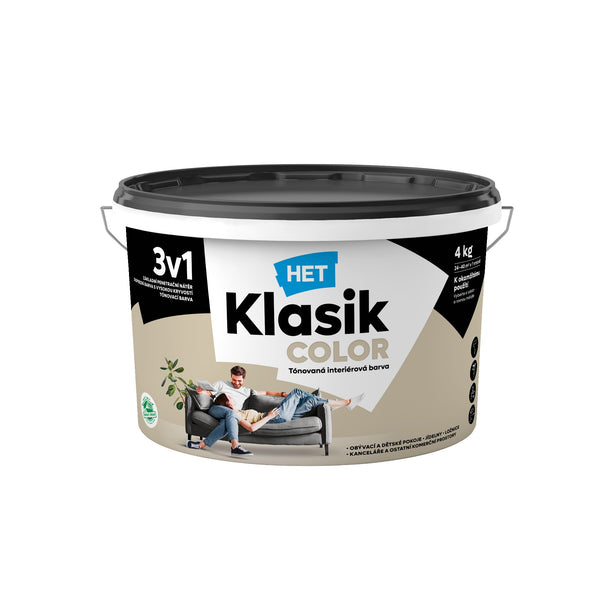 HET Klasik COLOR pastelová interiérová akrylátová otěruvzdorná barva na zeď