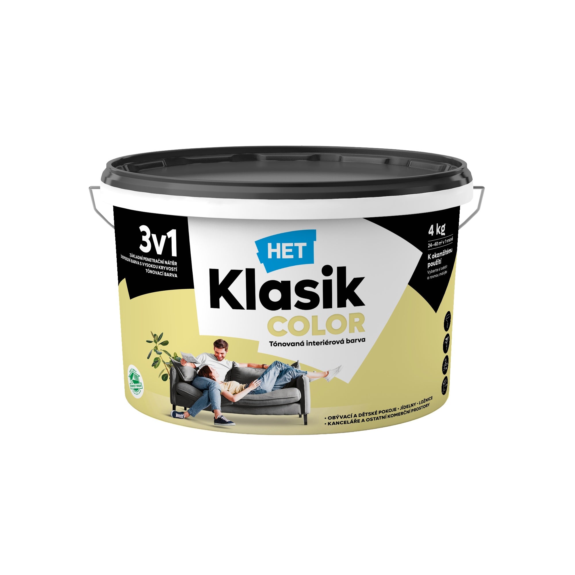 HET Klasik COLOR pastelová interiérová akrylátová otěruvzdorná barva na zeď_4kg_0678