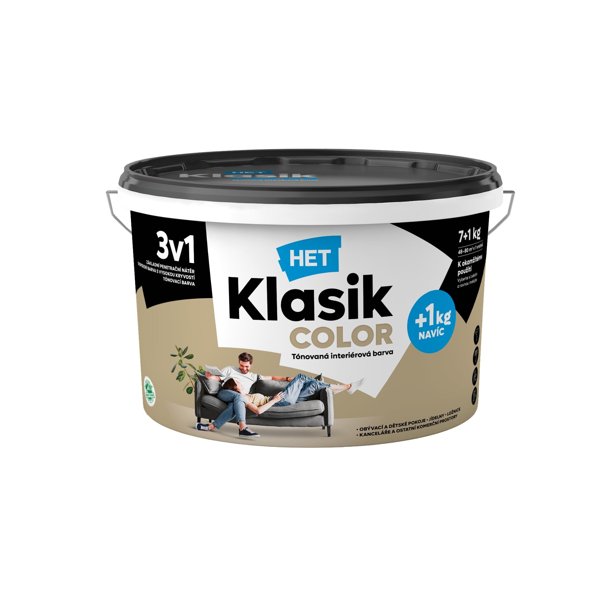 HET Klasik COLOR pastelová interiérová akrylátová otěruvzdorná barva na zeď_7+1kg_0238
