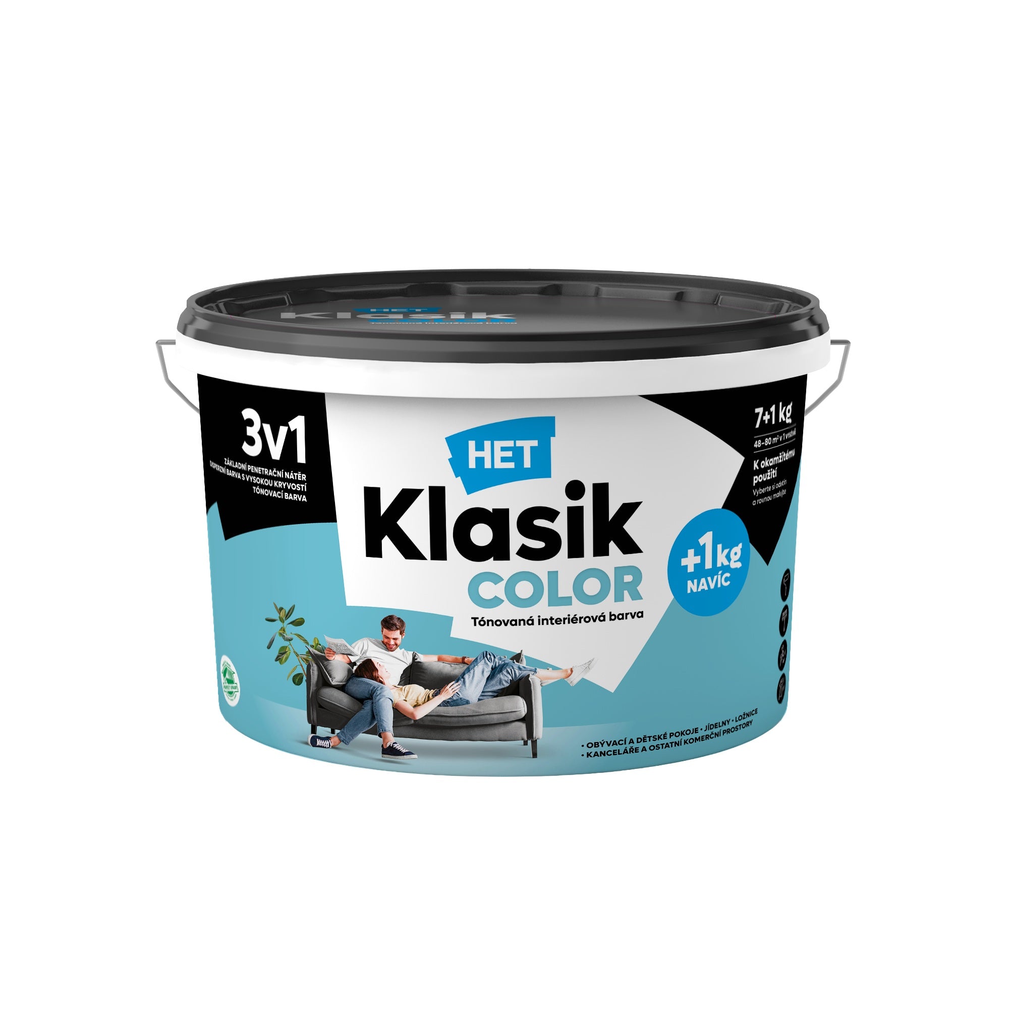 HET Klasik COLOR pastelová interiérová akrylátová otěruvzdorná barva na zeď_7+1kg_0477