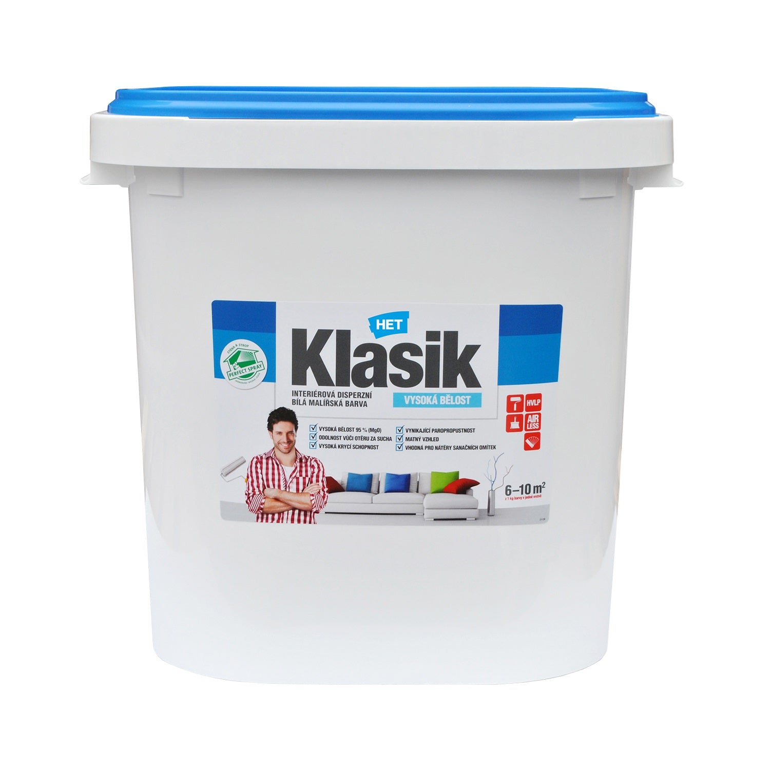 HET Klasik bílá malířská akrylátová barva na zeď 40 kg