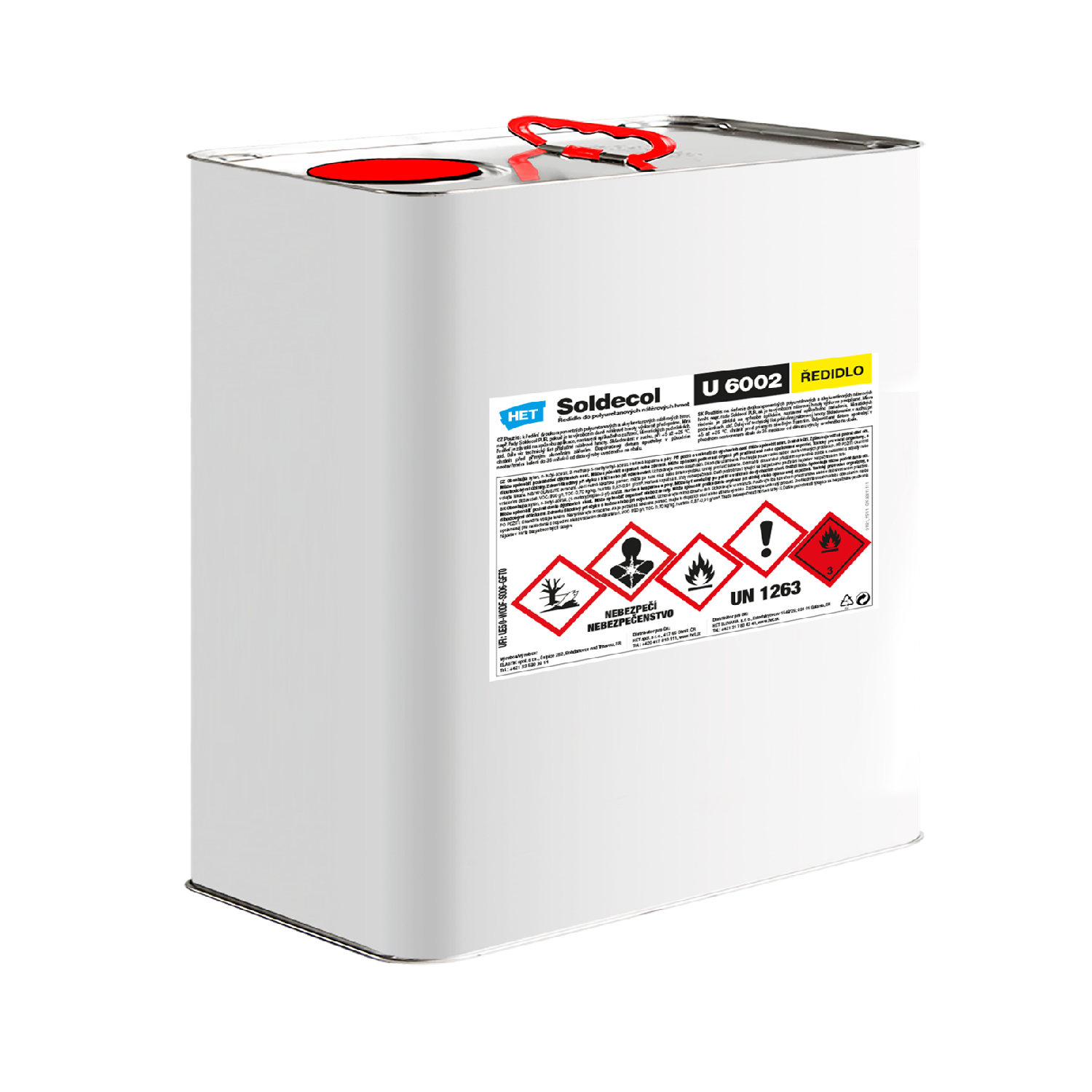 HET SOLDECOL U 6002 ředidlo do polyuretanových a akryl-uretanových barev 9 l