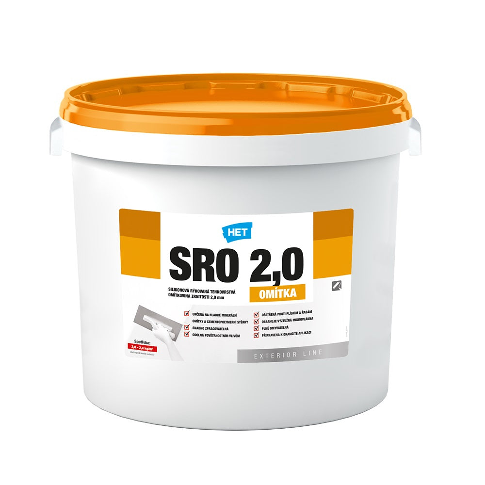 HET SRO silikonová rýhovaná fasádní omítka 2,0