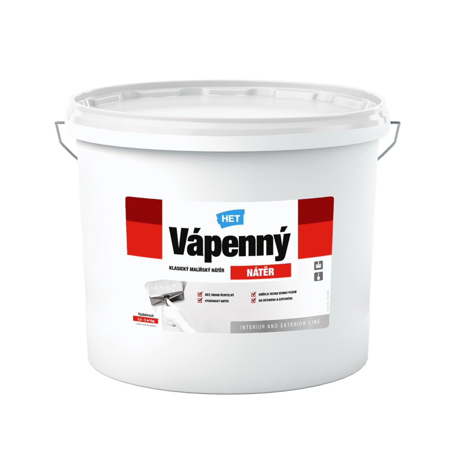 HET Vápenný NÁTĚR bílý vápenný malířsky nátěr na zeď 35 kg