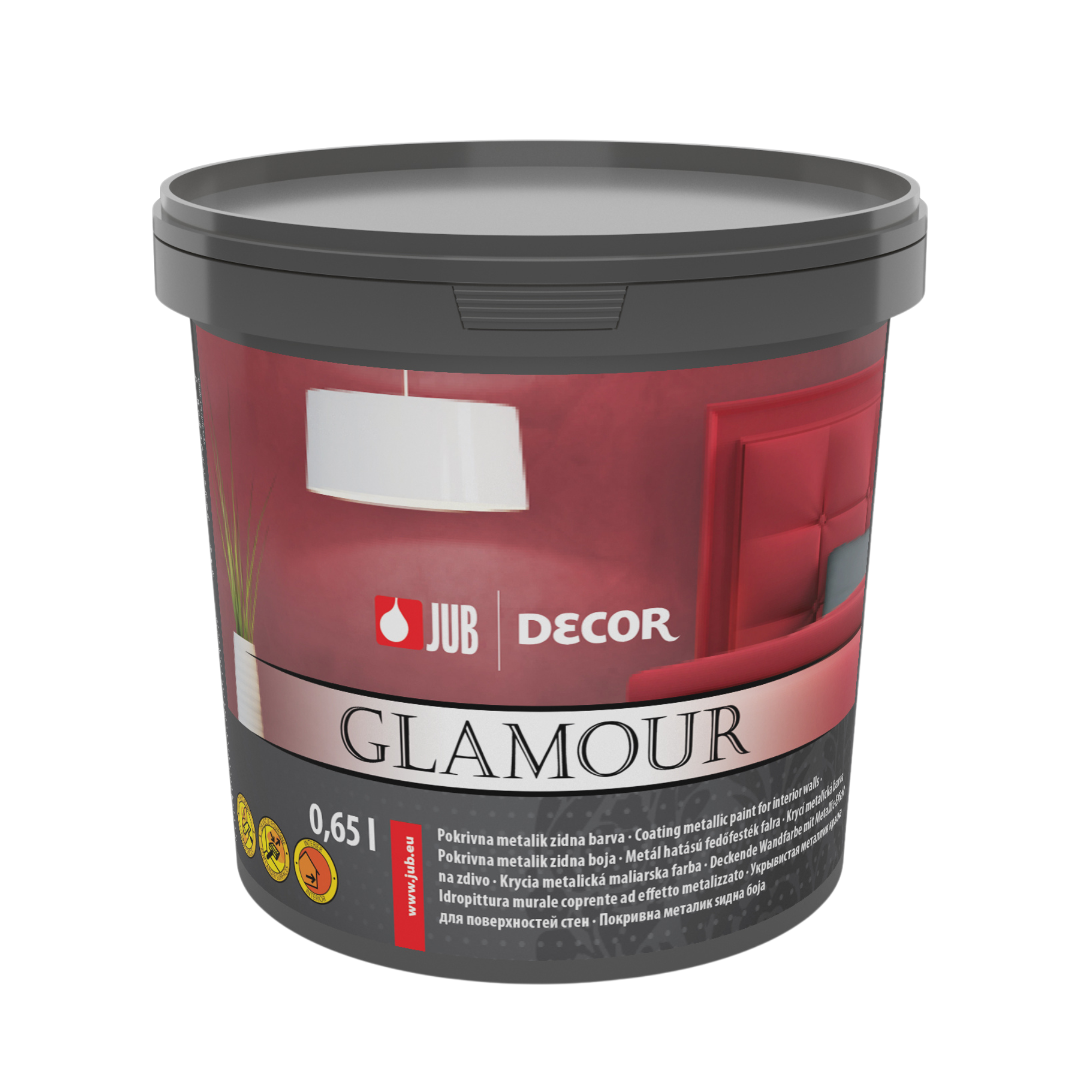 JUB DECOR Glamour interiérová omyvatelná metalická barva na zeď 0,65 l