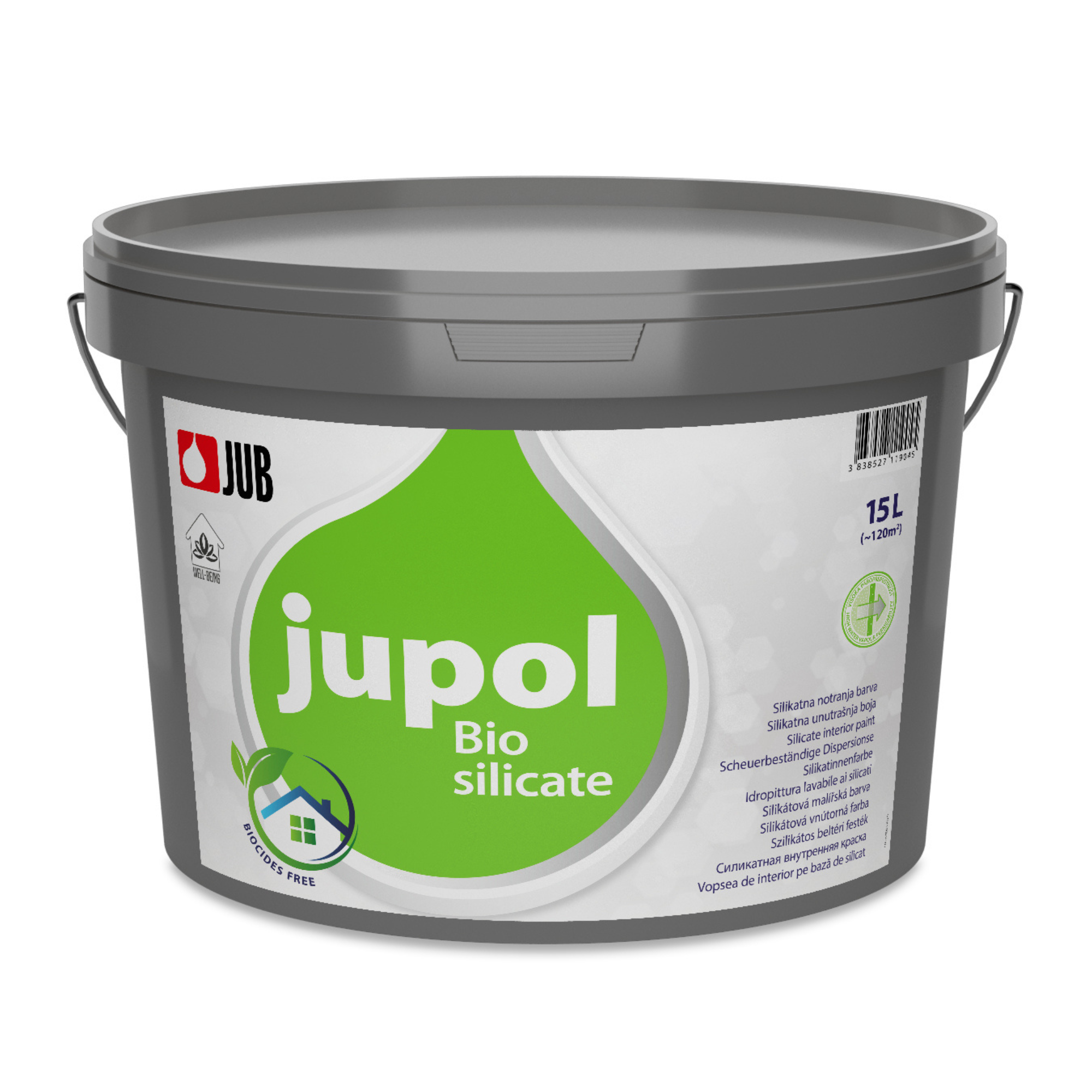 JUB JUPOL Bio Silicate bílá omyvatelná malířská barva na zeď 15 l