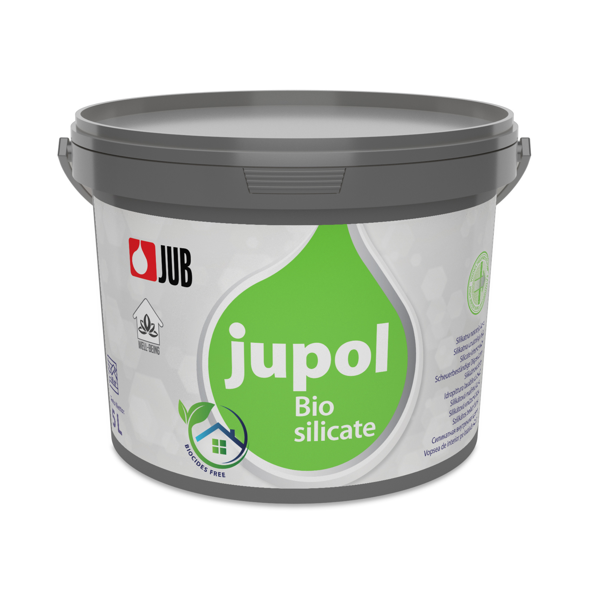 JUB JUPOL Bio Silicate bílá omyvatelná malířská barva na zeď 5 l