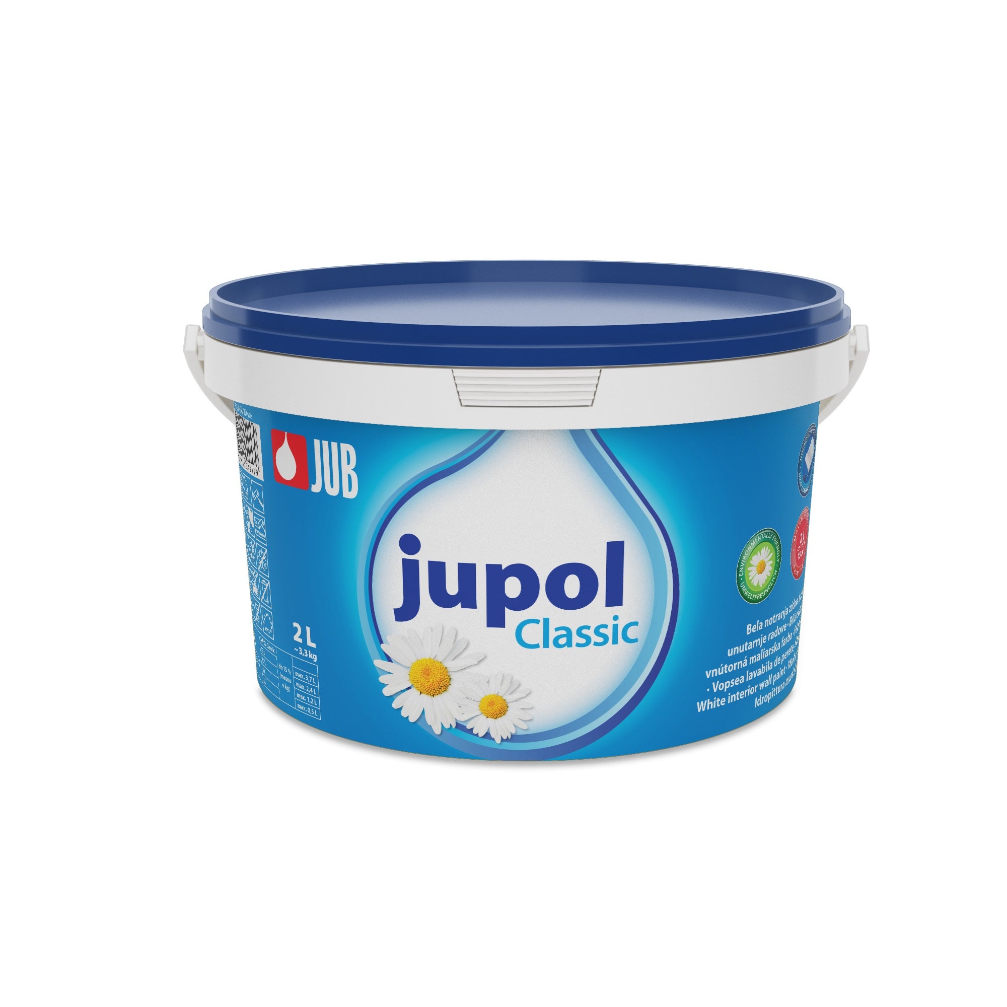 JUB JUPOL Classic bílá interiérová malířská barva na zeď 2 l