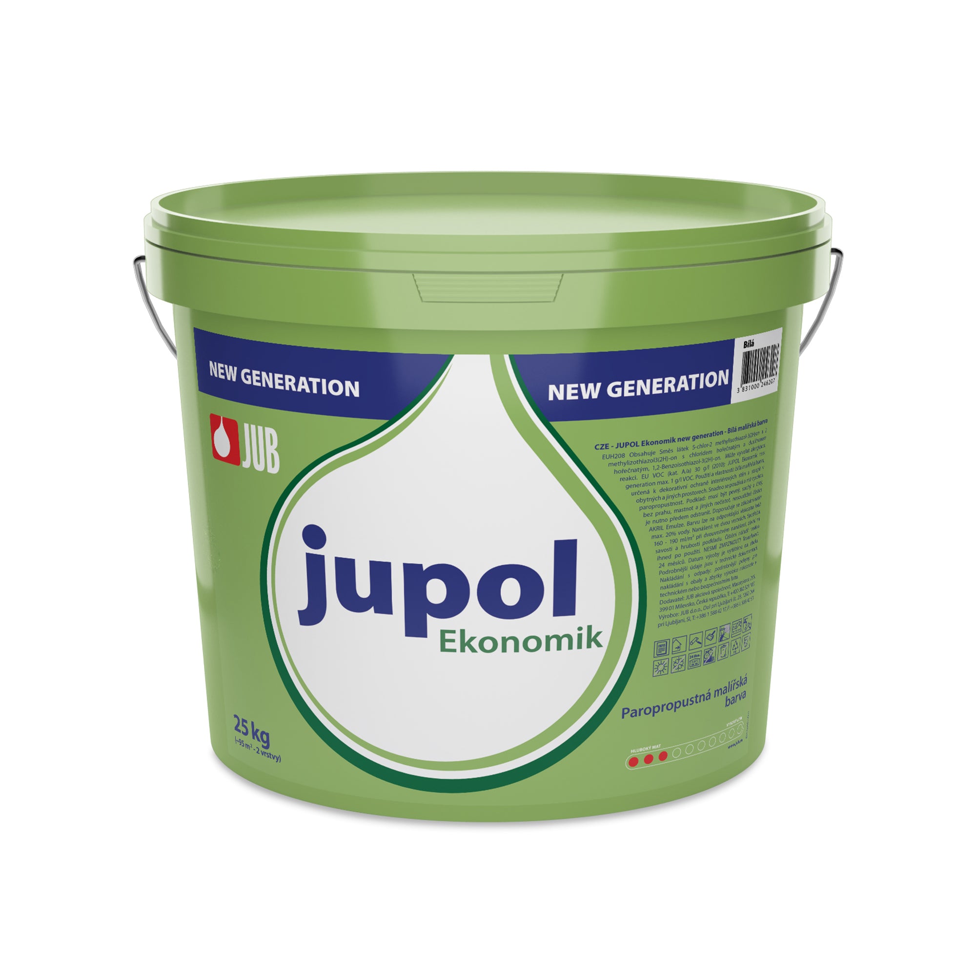 JUB JUPOL Ekonomik bílá interiérová malířská barva na zeď 25 kg
