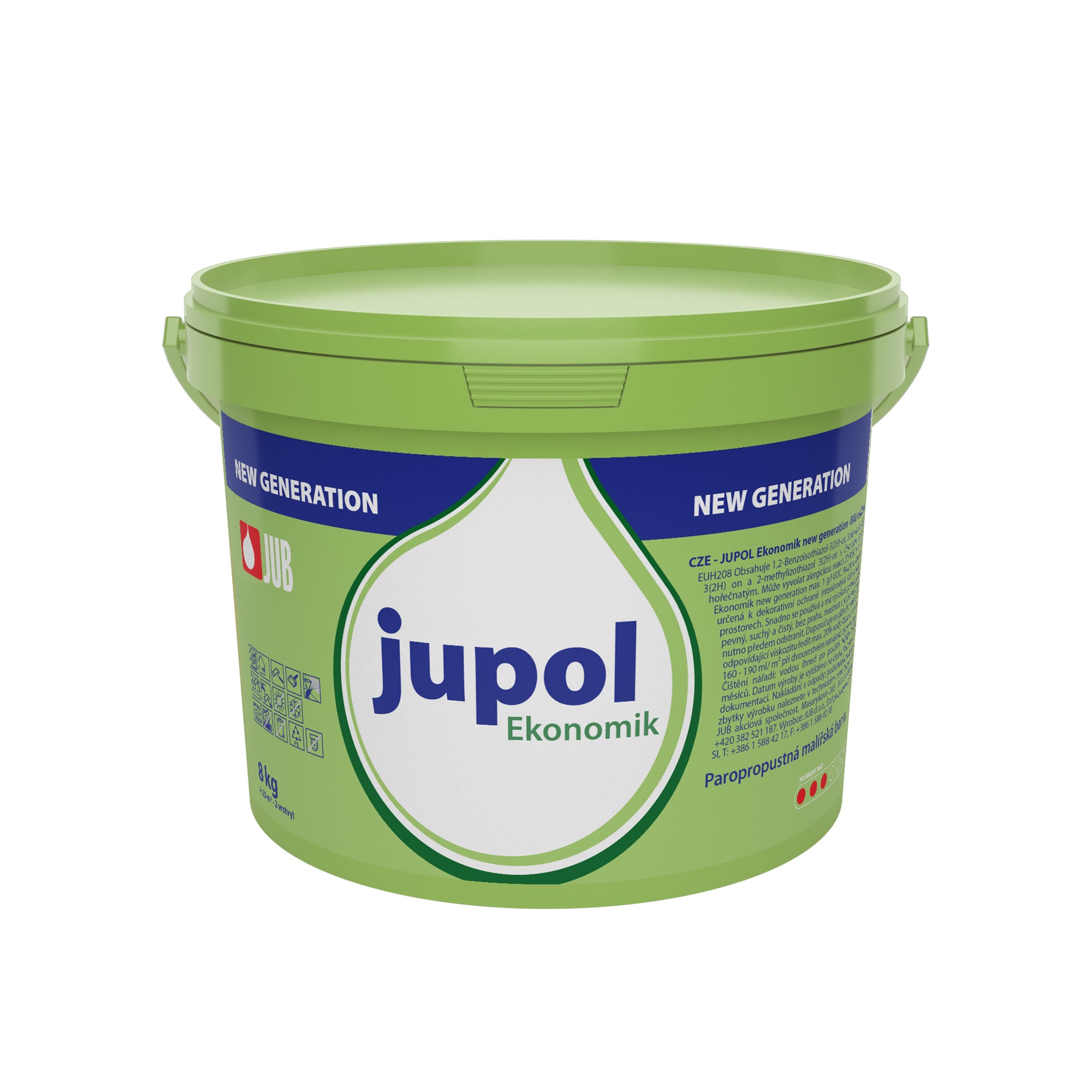 JUB JUPOL Ekonomik bílá interiérová malířská barva na zeď 8 kg