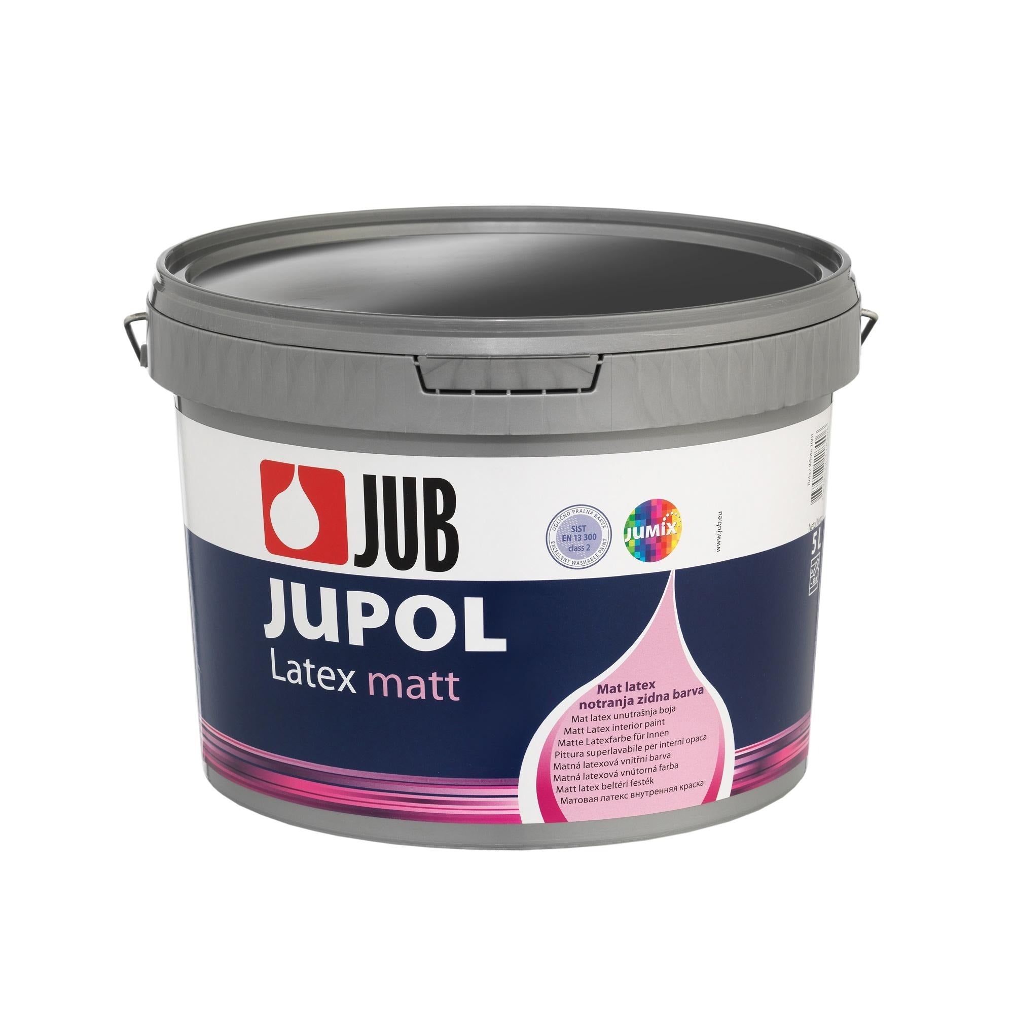 JUB JUPOL Latex matt bílá latexová omyvatelná malířská barva na zeď 5 l