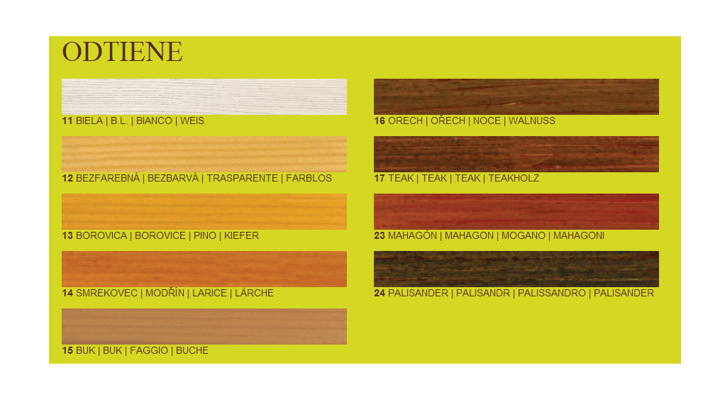 JUB LAZURTOP silnovrstvá lazura na dřevo vzorník