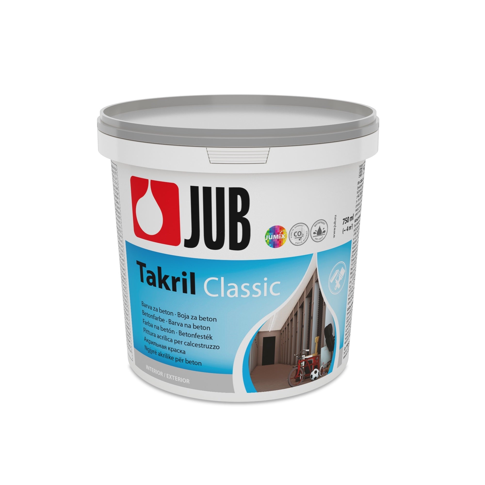 JUB TAKRIL Classic Akrylátová disperzní barva na beton 1001 Bílá 0,75 l