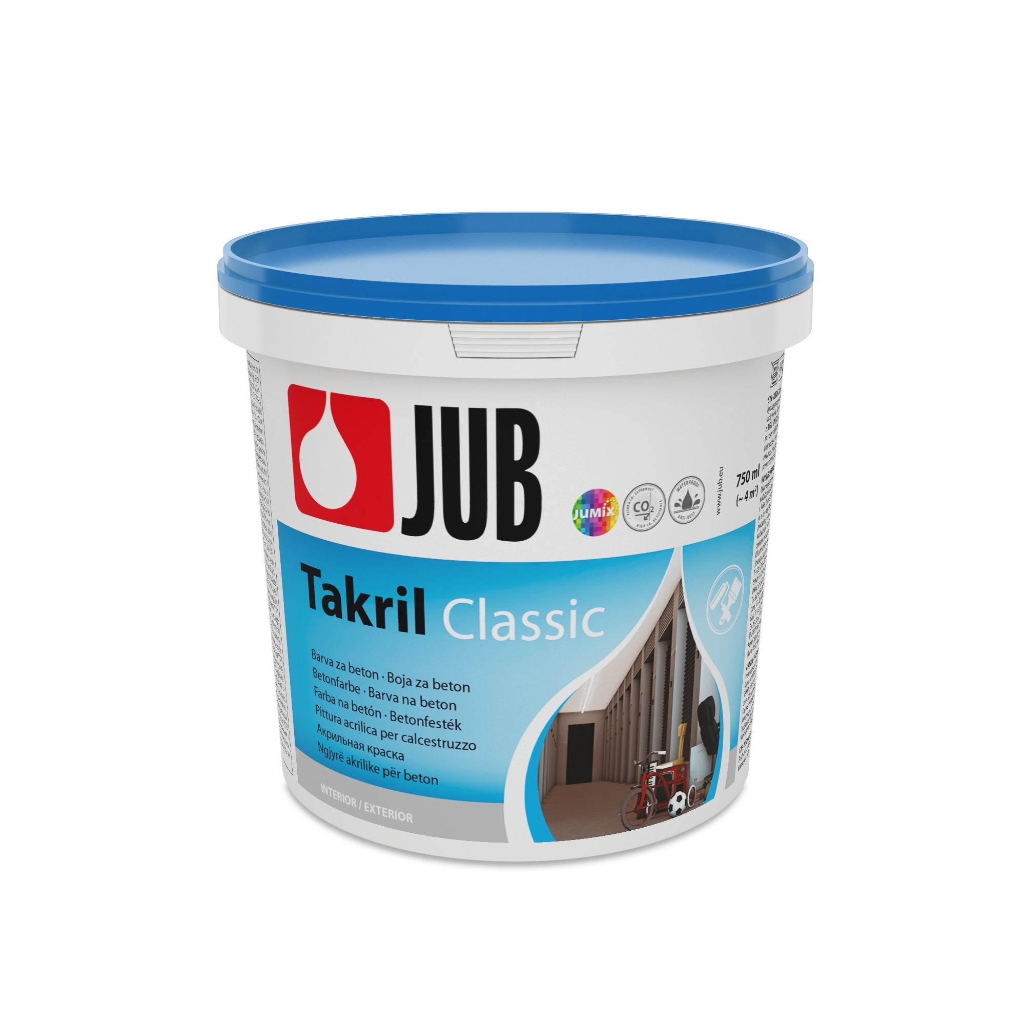 JUB TAKRIL Classic Akrylátová disperzní barva na beton 101 Modrá 0,75 l