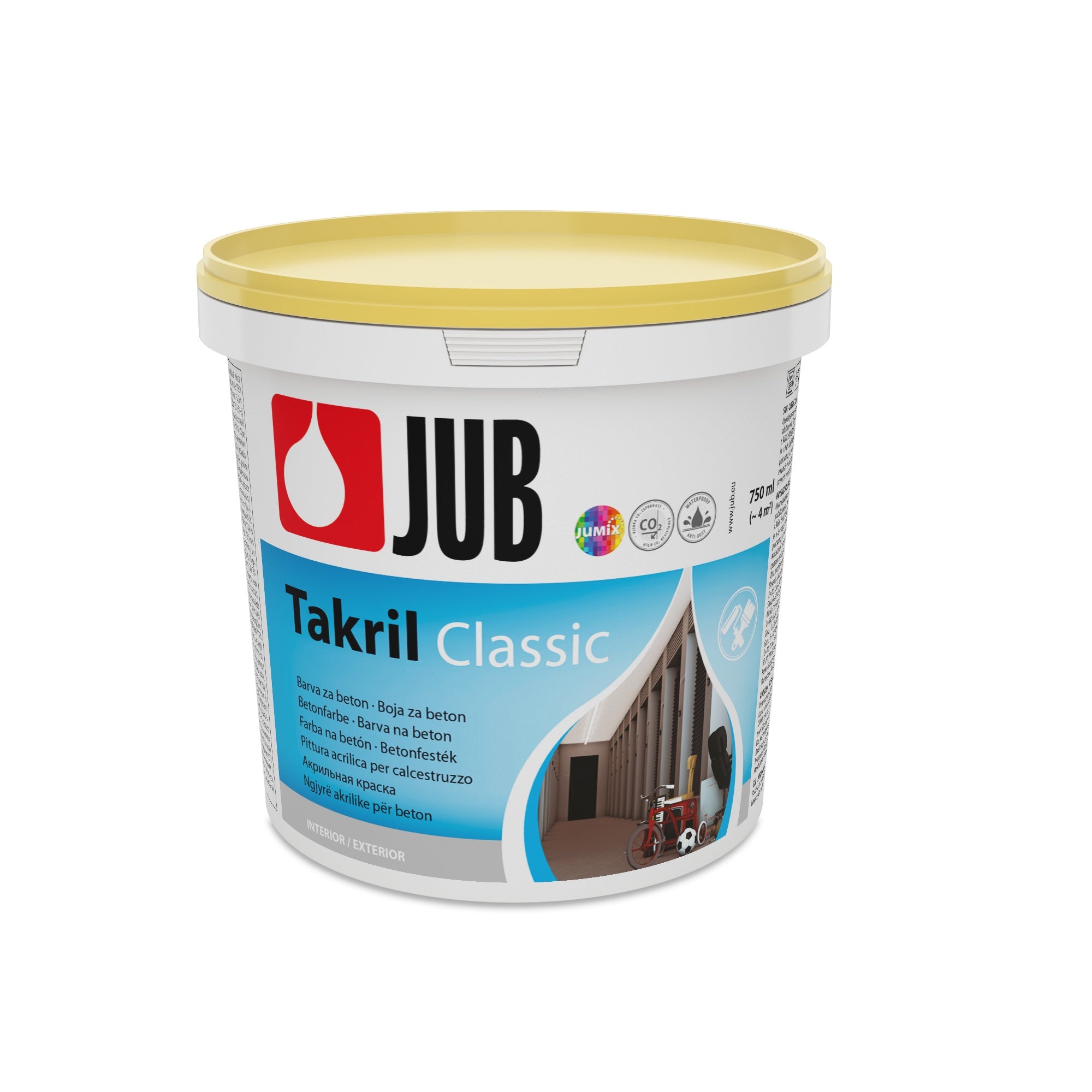 JUB TAKRIL Classic Akrylátová disperzní barva na beton 4 Žlutá 0,75 l