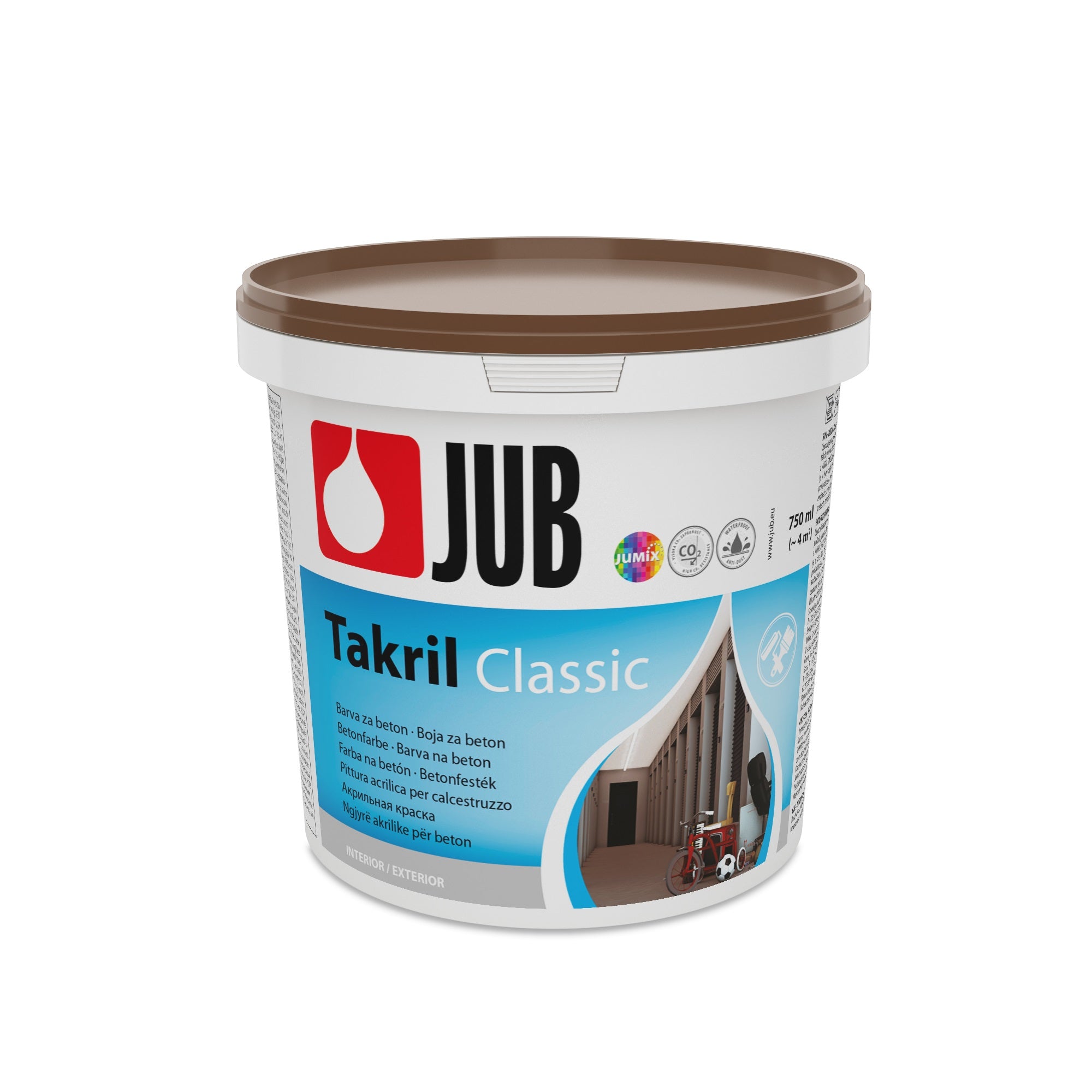 JUB TAKRIL Classic Akrylátová disperzní barva na beton 6 Tmavě hnědá 0,75 l