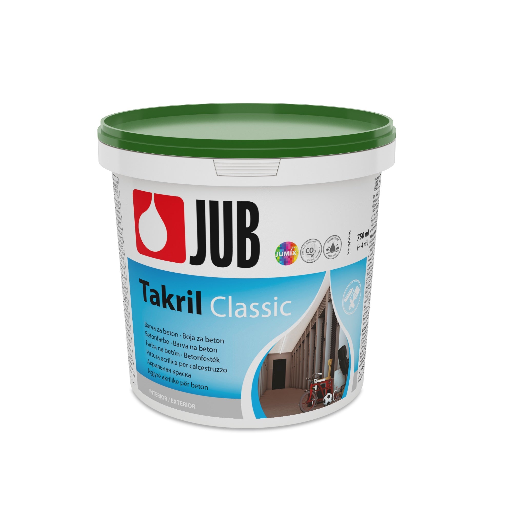 JUB TAKRIL Classic Akrylátová disperzní barva na beton 8 Zelená 0,75 l
