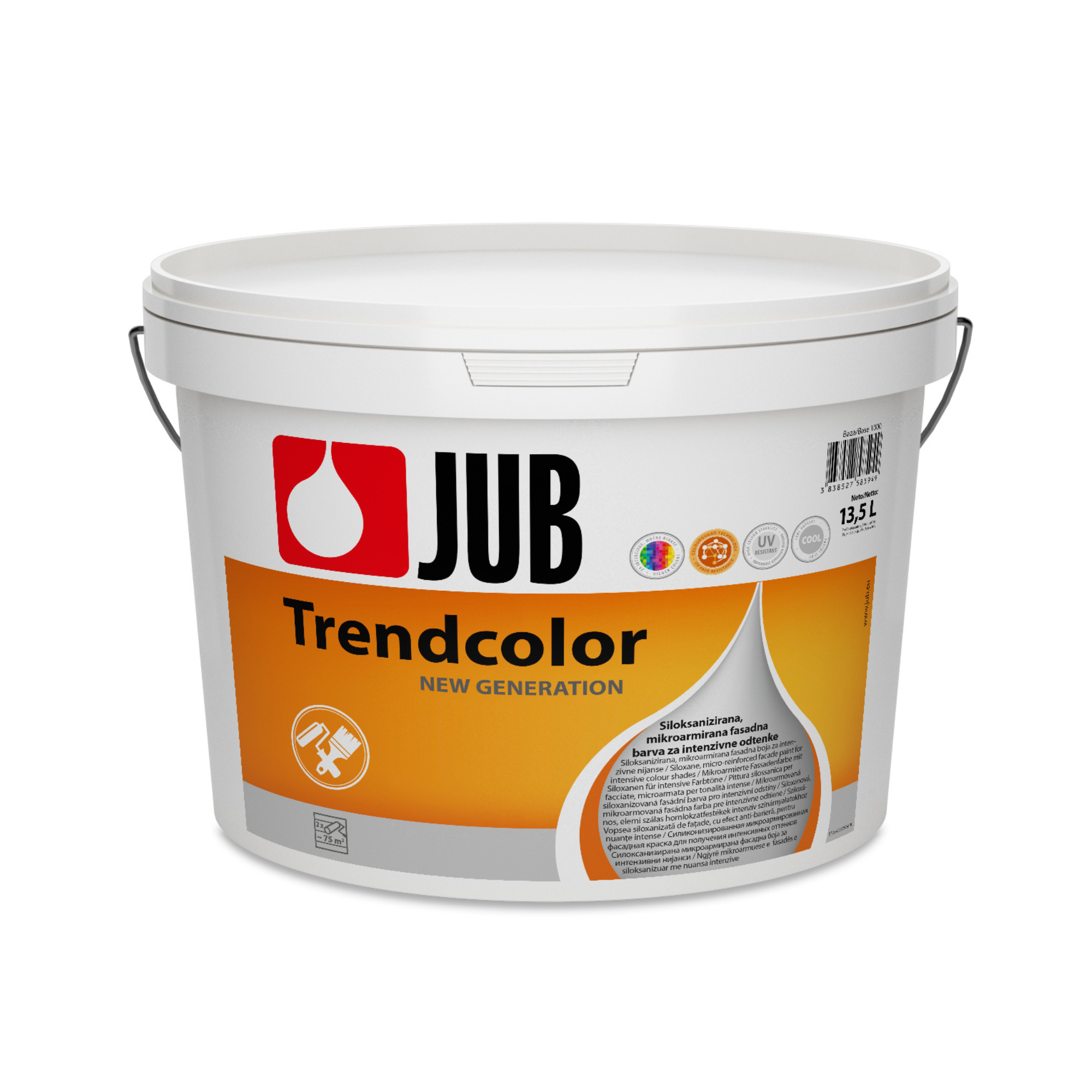 JUB Trendcolor siloxanová mikroarmovaná fasádní barva pro intenzivní odstíny 13,5 l