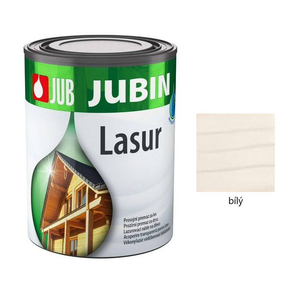 JUB JUBIN Lasur silnovrstvá vodou ředitelná lazura na dřevo - bílý