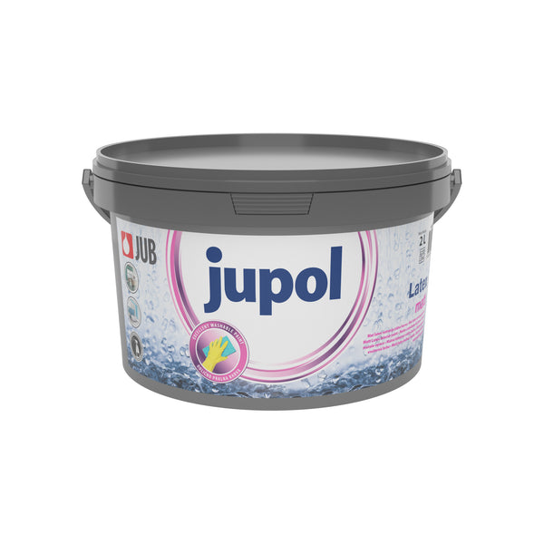 JUB JUPOL Latex matt bílá latexová omyvatelná malířská barva na zeď 2 l