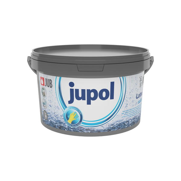 JUB JUPOL Latex satin bílá latexová omyvatelná malířská barva na zeď 2 l