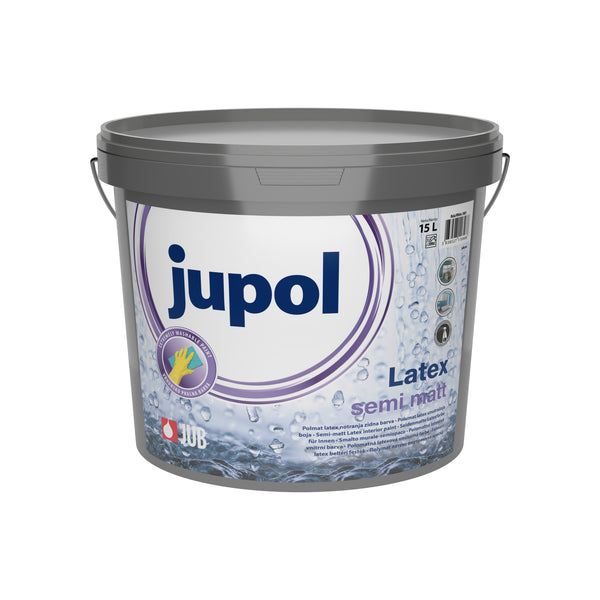 JUB JUPOL Latex semi matt bílá latexová omyvatelná malířská barva na zeď 15 l