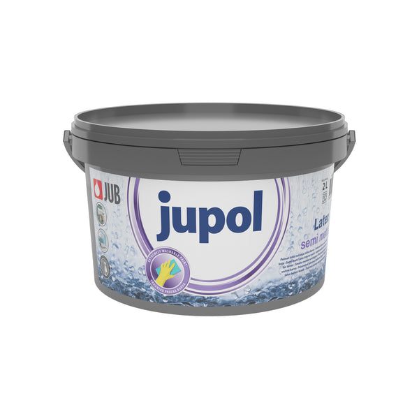 JUB JUPOL Latex semi matt bílá latexová omyvatelná malířská barva na zeď 2 l