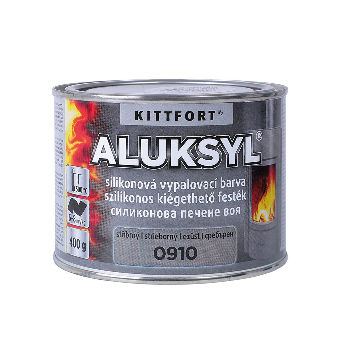 KITTFORT ALUKSYL Vypalovací silikonová barva 400 g - 0910 - Stříbrná