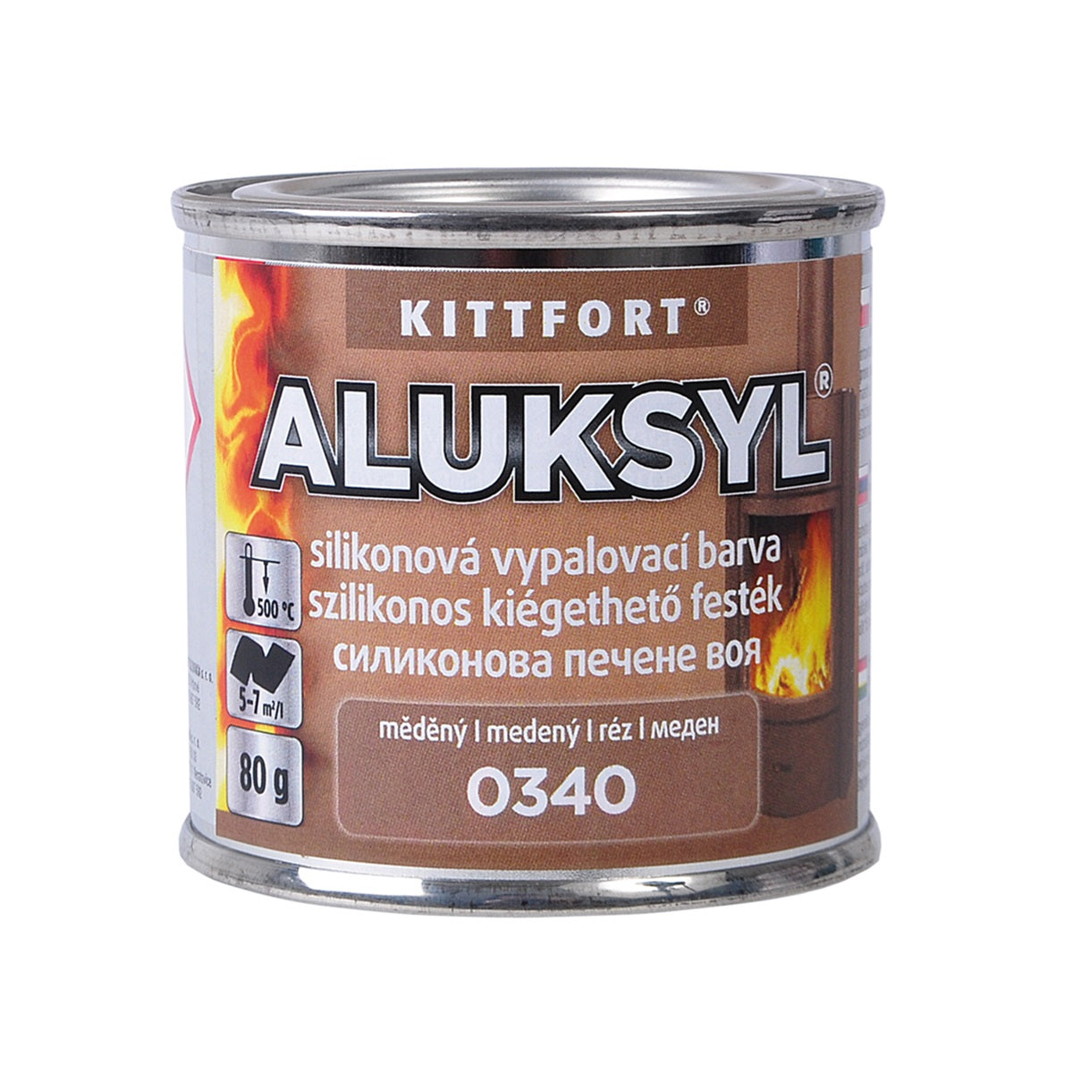 KITTFORT ALUKSYL Vypalovací silikonová barva 80 g - 0340 - Měděná