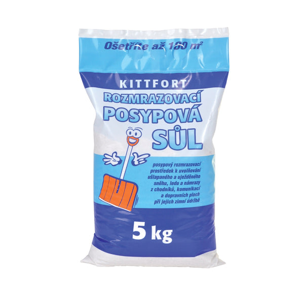 KITTFORT ROZMRAZOVACÍ POSYPOVÁ SŮL pro uvolnění sněhu, ledu a námrazy 5 kg
