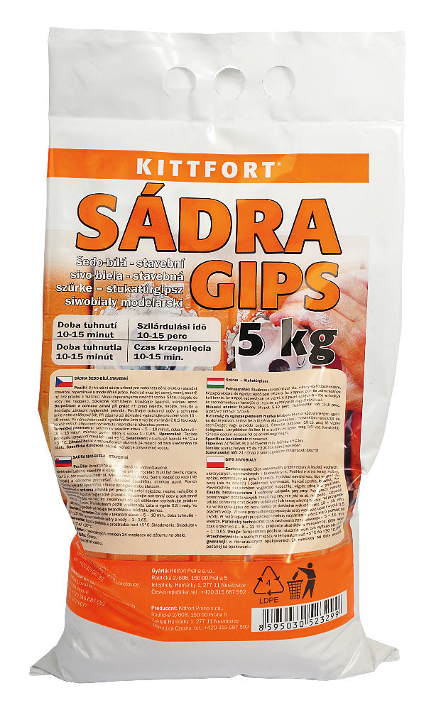 KITTFORT Šedá stavební sádra na zeď 5 kg