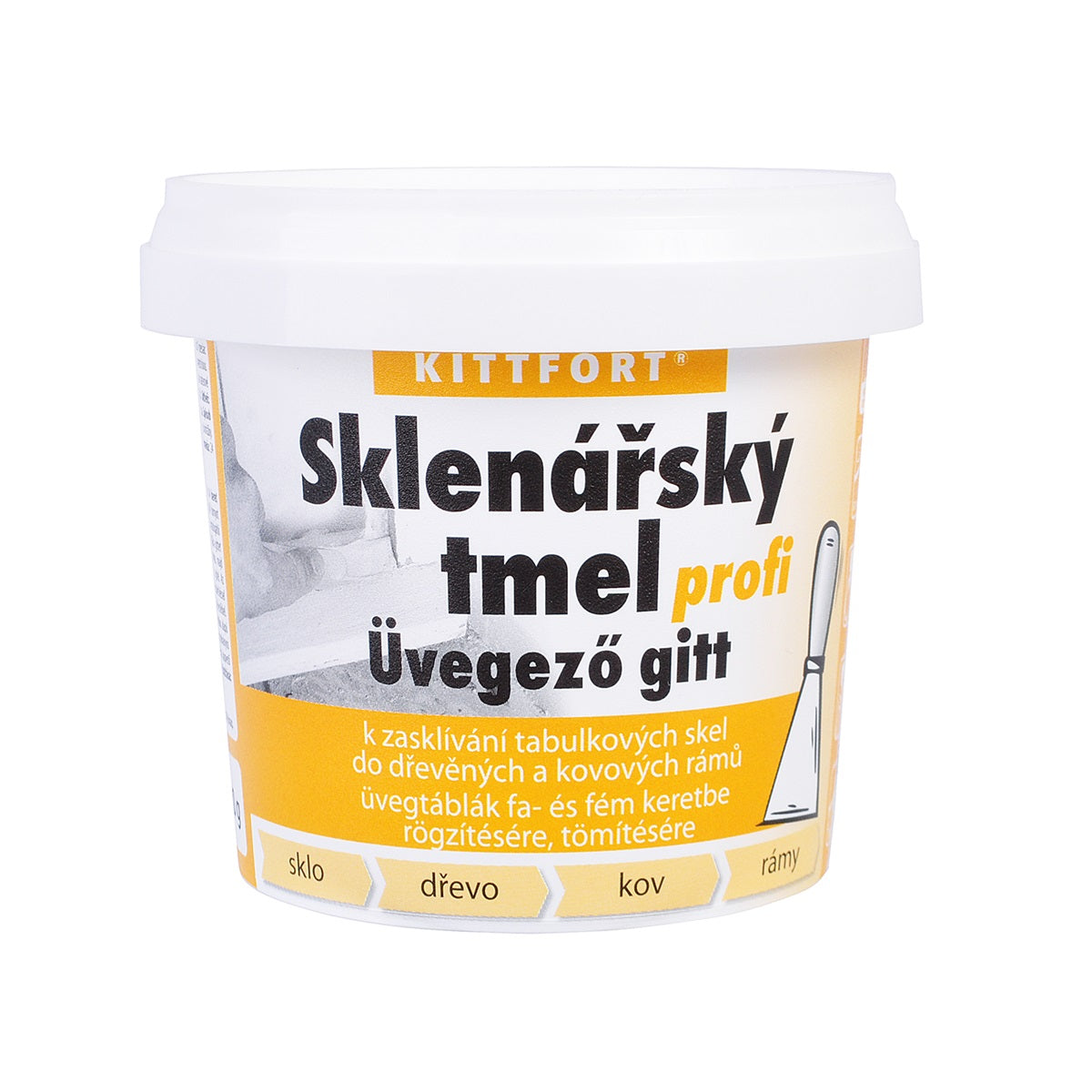 KITTFORT Sklenářský tmel profi do dřevěných a kovových rámů 0,7 kg